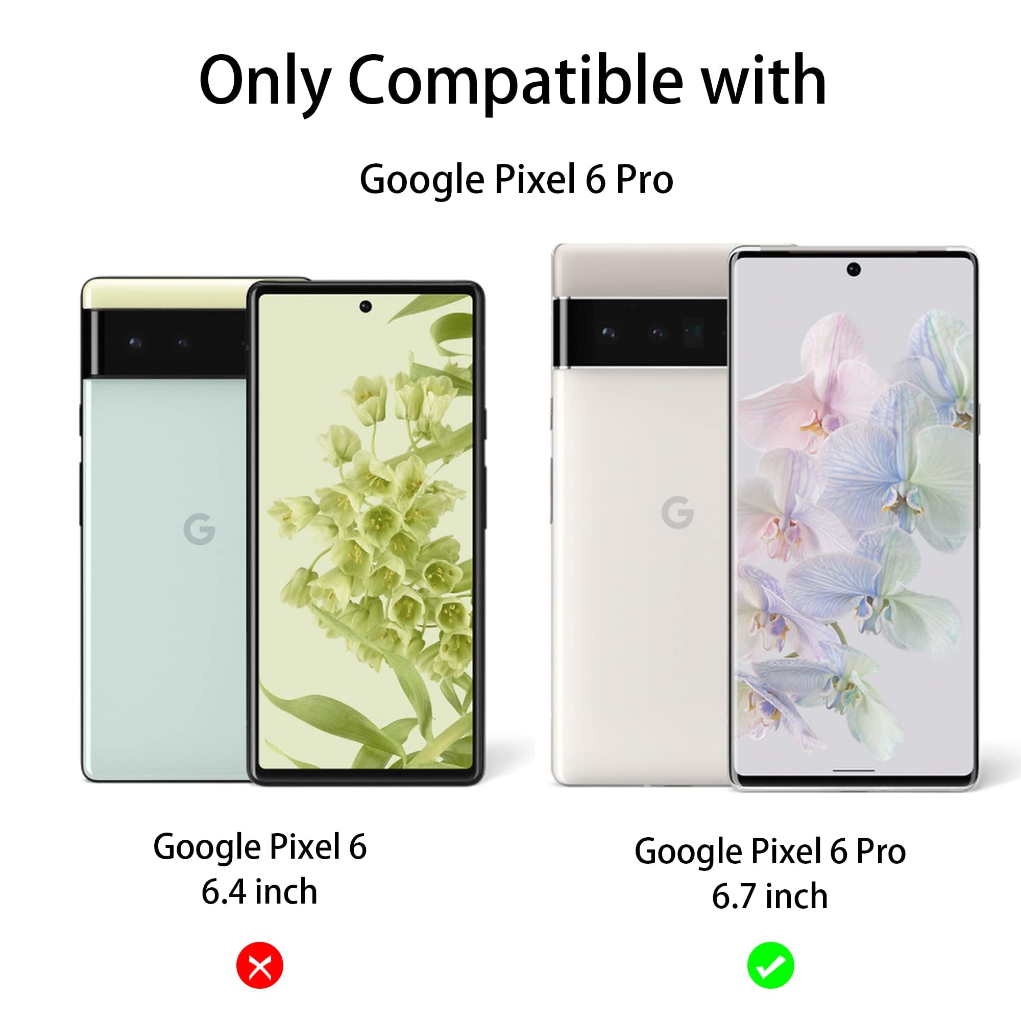 [Fingerprint Compatible] 2 Pack 3D Tempered Glass For Google Pixel 6 Pro Screen Protector + 2 Pack Camera Lens Protector, [Fingerprint Unlock][Anti Scratch][Work With Case]