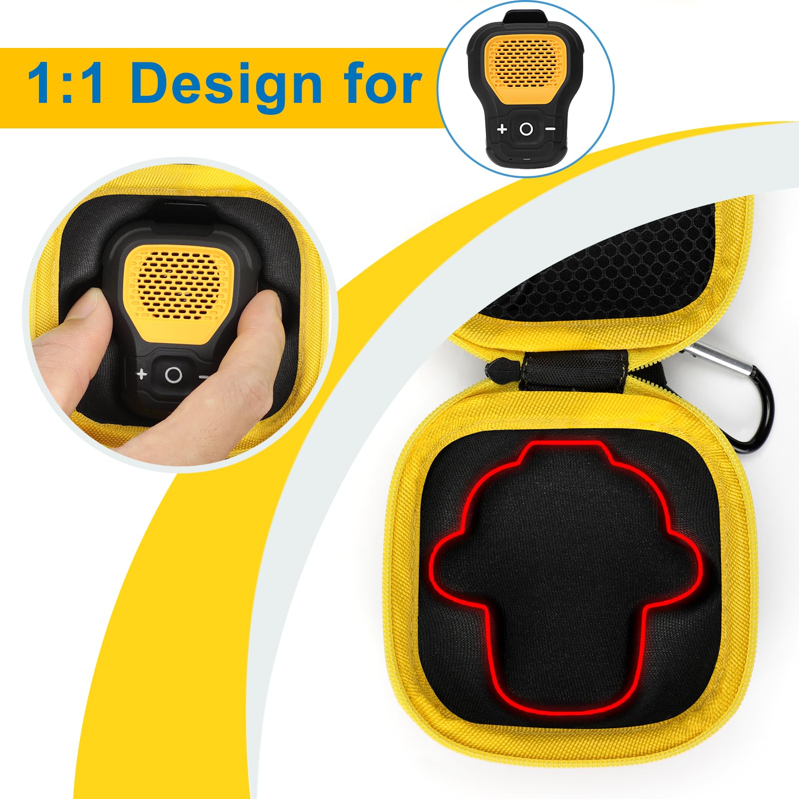 Portable Speaker Hard Case Compatible With Dewalt Jobsite Pro Wearable Speaker Wearable Bluetooth Speaker, 1:1 Design Waterproof
