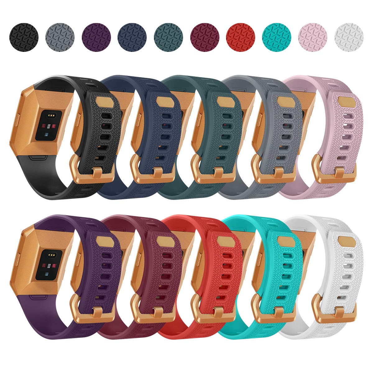 Aiunit Compatible Ionic Bands For Men Women Large With Burnt Buckle, Replacement Strap Sport Accessory Wristband For Ionic Smart