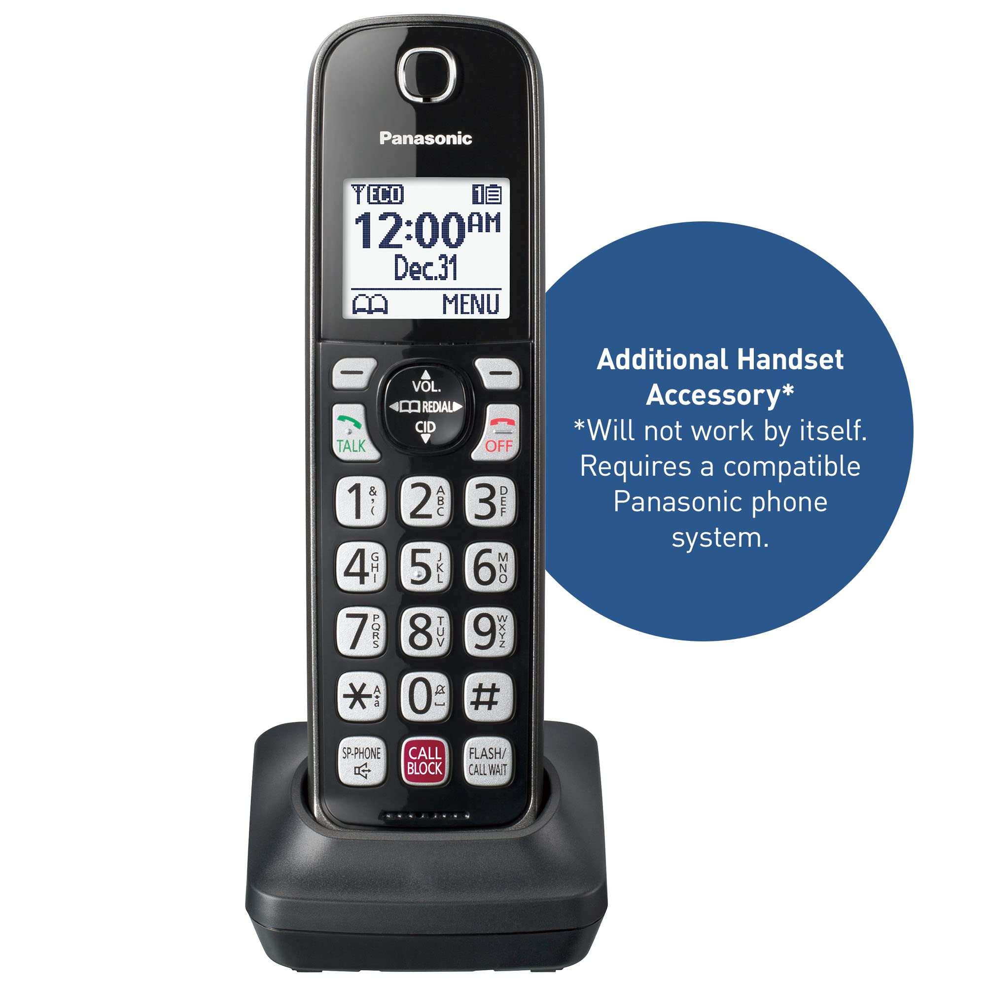 Panasonic Additional Cordless Phone Handset For Use With Kx Tgd81X And Kx Tgd83X Series Cordless Phone Systems   Kx Tgda83M (Met