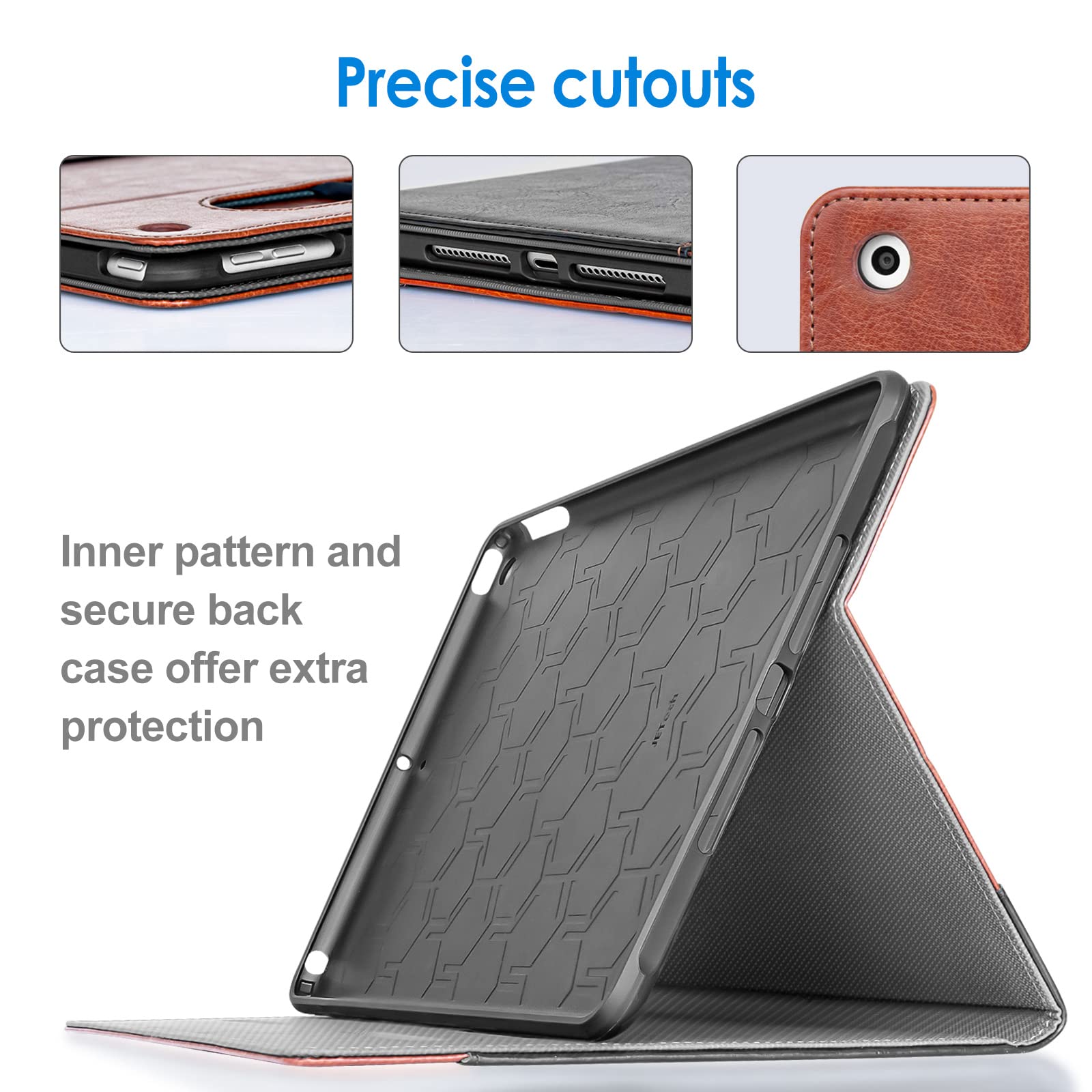 Jetech Case For Ipad 10.2-Inch, 9Th/8Th/7Th Generation (2021/2020/2019) With Pencil Holder, Multi-Angle Stand Soft Tpu Protectiv