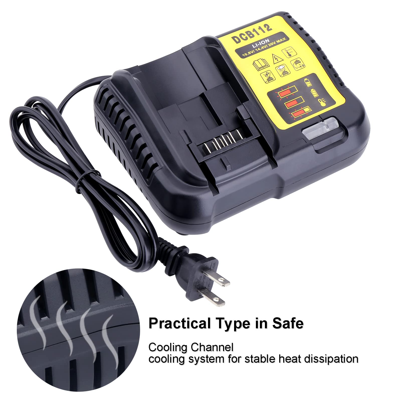 Biswaye 20V Max Battery Charger Dcb112 Dcb115 For 12V, 20V And 60V Max Lithium Battery Dcb201 Dcb204 Dcb606 Dcb609 Dcb207 Dcb206
