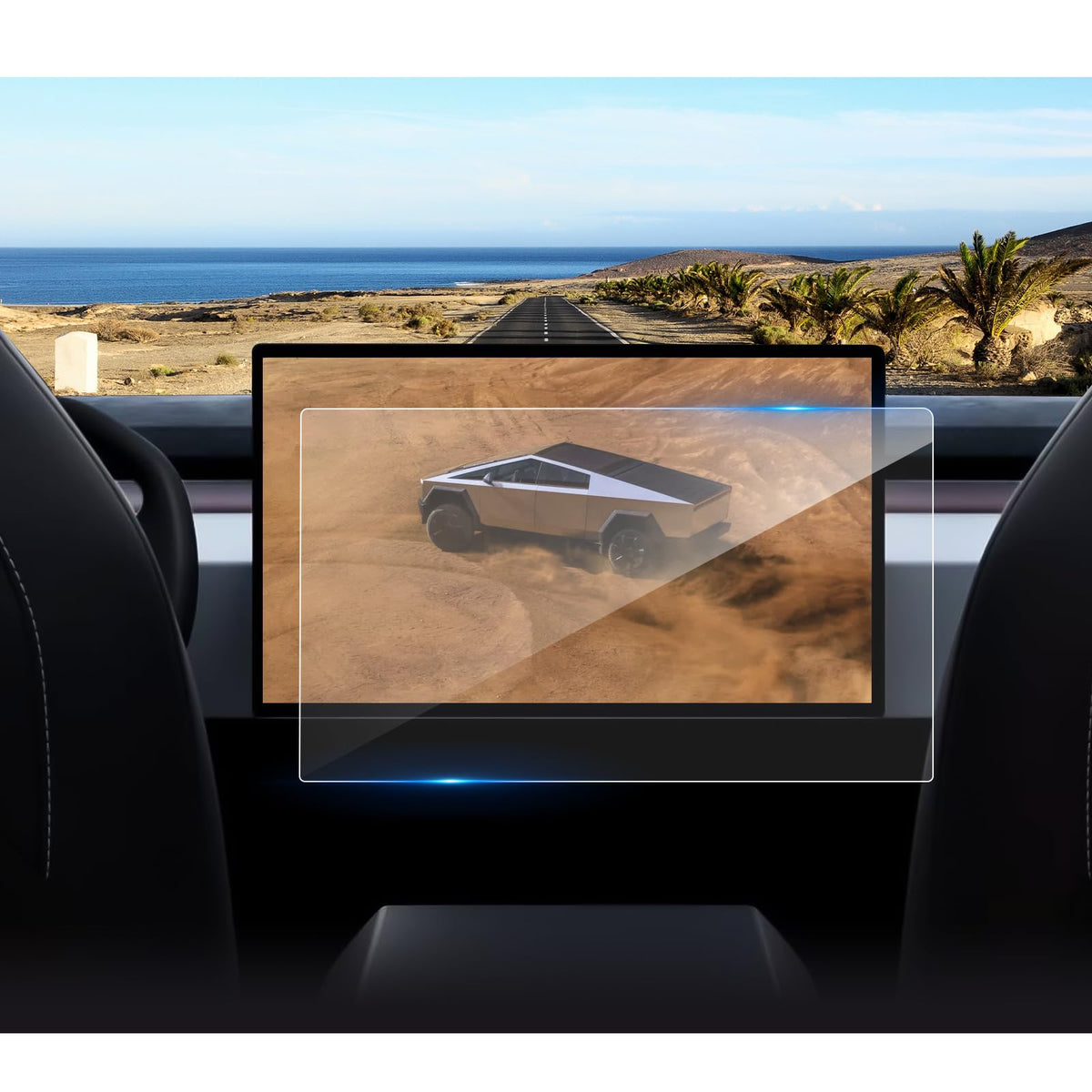 Coleya 2024 Cybertruck Screen Protector For Tesla Cybertruck 18.5 Inch Infinity Touchscreen, 9H Tempered Glass 2024 Cybertruck A