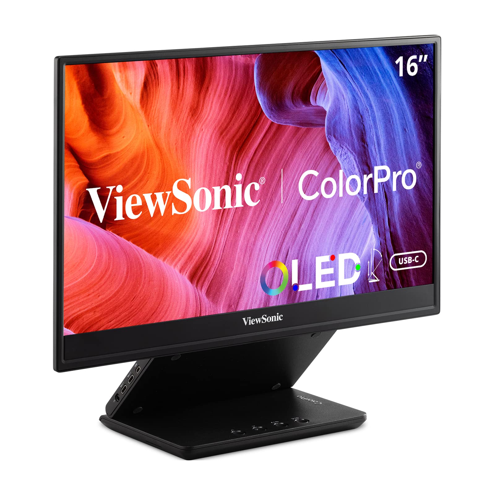 Viewsonic 15.6 Inch 1080P Portable Oled Monitor With 2 Way Powered 40W Usb C Pantone Validated Factory Calibrated Built In Ergon
