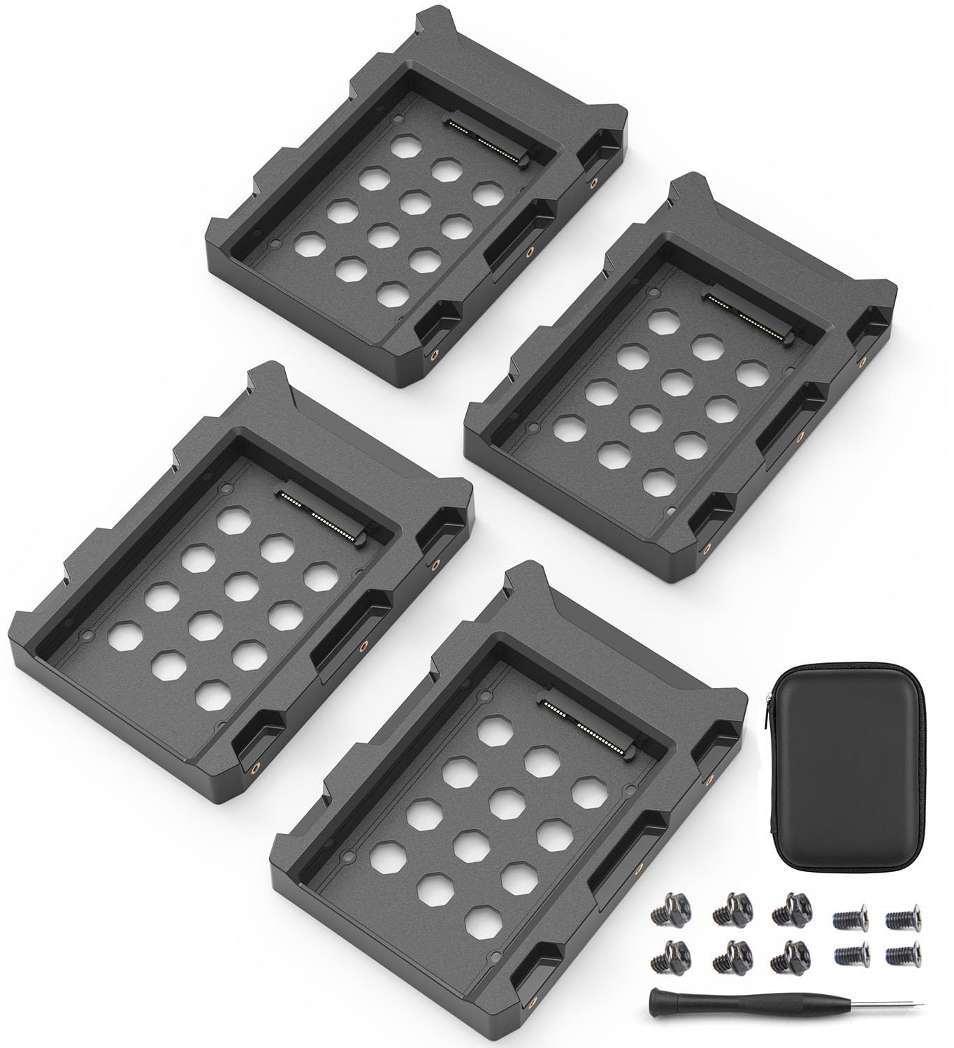 Decorstat 2.5'' Ssd To 3.5'' Sata Hard Disk Drive Adapter Abs Ssd Mounting Bracket Kit 4 Pack Internal Drive Bay Converter Hard