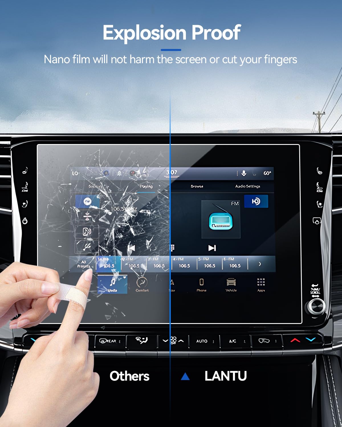 Lantu 2Pcs Car Screen Protector For 2022 2023 2024 Jeep Grand Wagoneer Accessories Navigation Nano Touchscreen Protector Film Hd