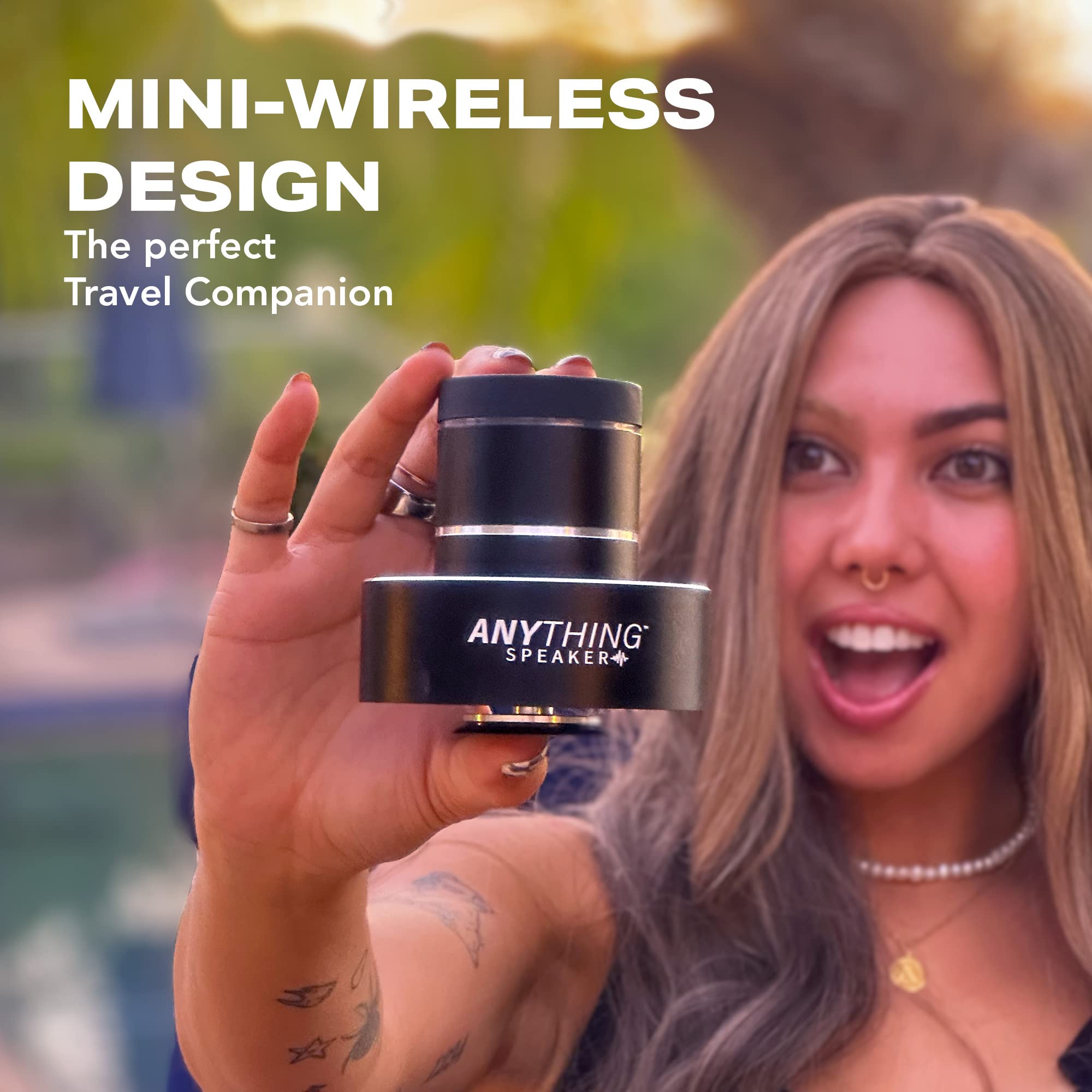 Anything Speaker Pro   Turn Anything Into A Speaker   Mini Bluetooth Travel Speaker   Bone Conduction Vibration