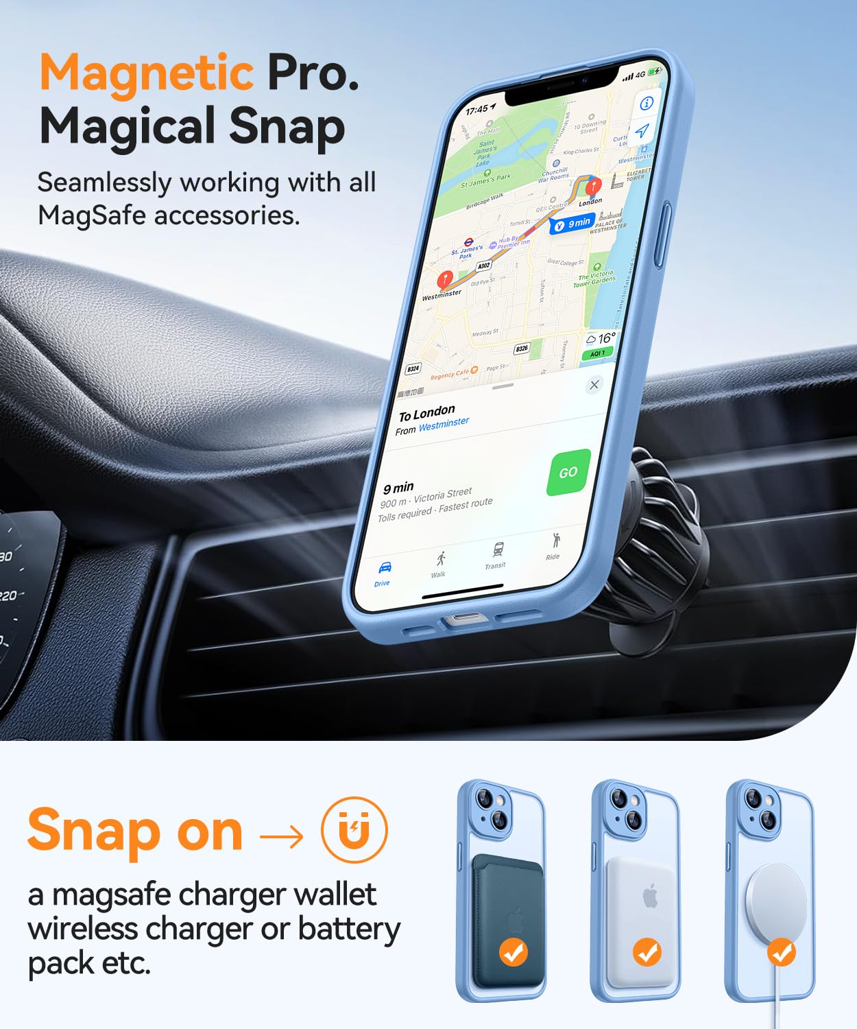 Canshn Magnetic For Iphone 14 Case, Upgraded [Full Camera Protection] [Compatible With Magsafe] [Translucent Matte] Shockproof P