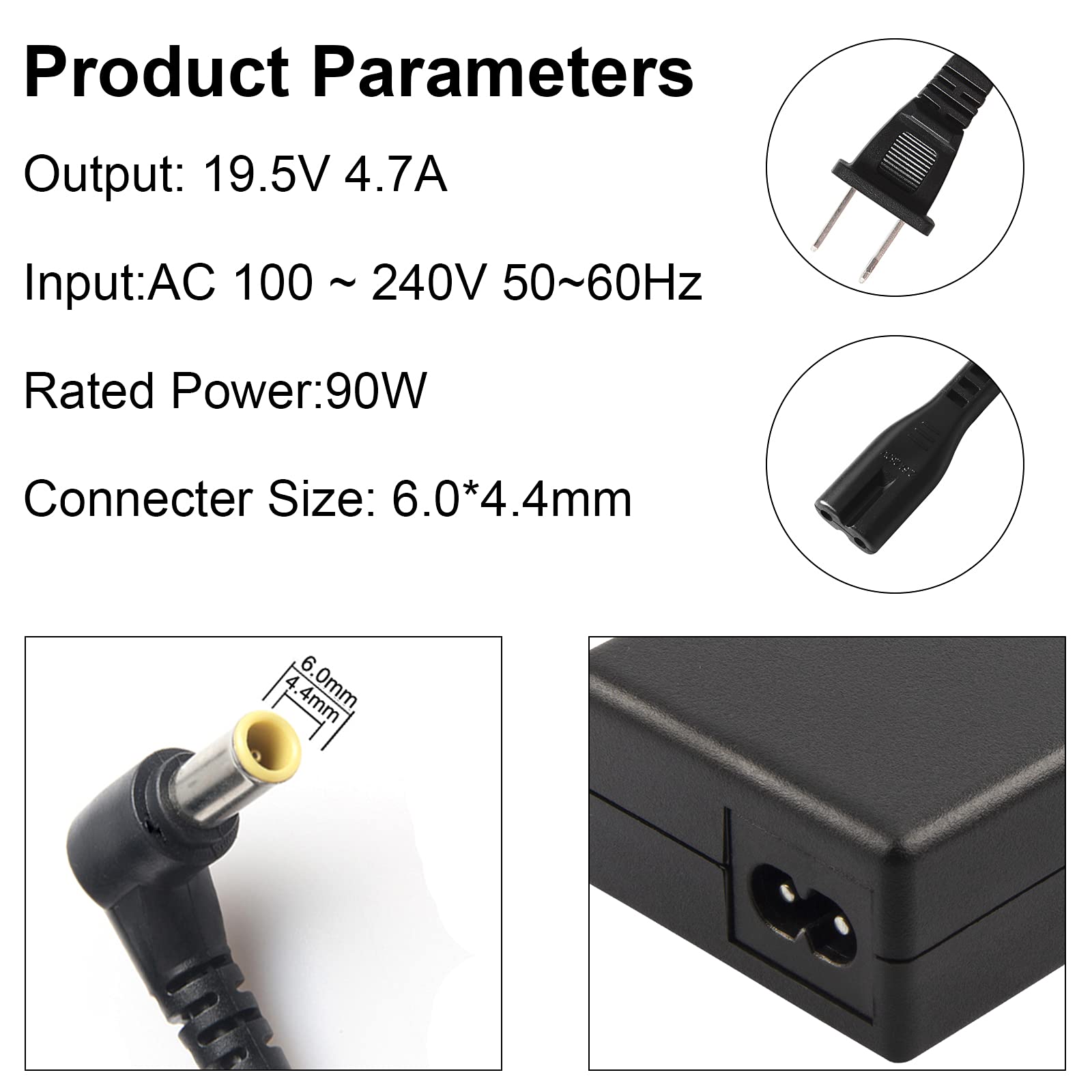 19.5V 90W Adapter Laptop Charger Replacement For Sony Vaio Pcg 3J1L Vpccw21Fx Vgn Cr240E Vpcf236Fm Pcg 61A14L Pcga Ac19V10 Vgp A