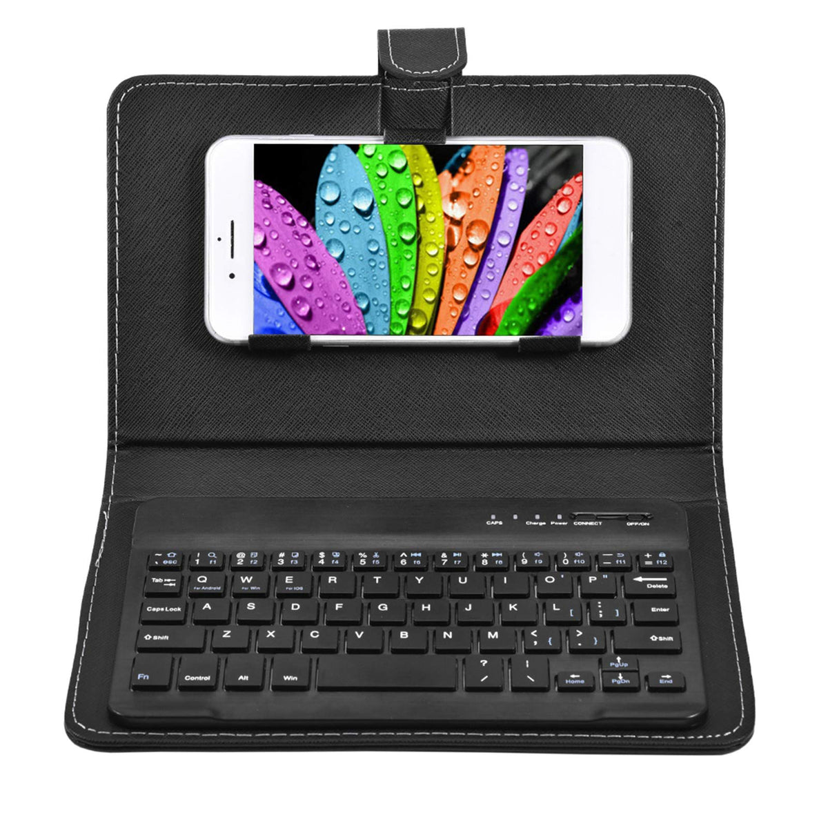 Cuifati Bluetooth Keyboard & Case,2 In 1 Stylish Folio Stand Case Cover + Detachable 3.0 Bluetooth Keyboard,For 4.5''-6.8'' Andr