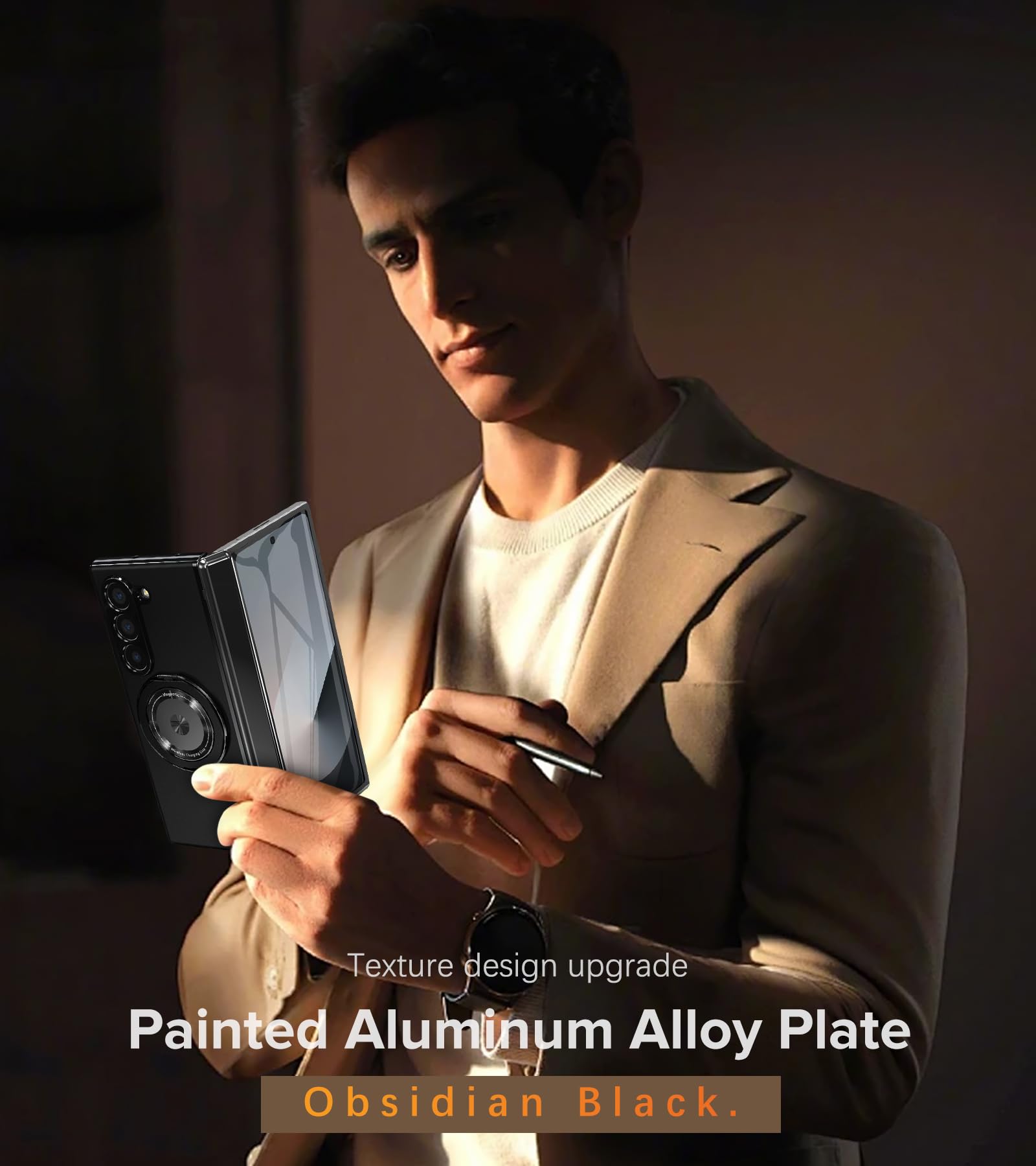 Fiyer For Samsung Galaxy Z Fold 6 Case With Screen Protector, Hinge Protection Phone Case For Z Fold 6, With Mag-Safe, 360 Rotat