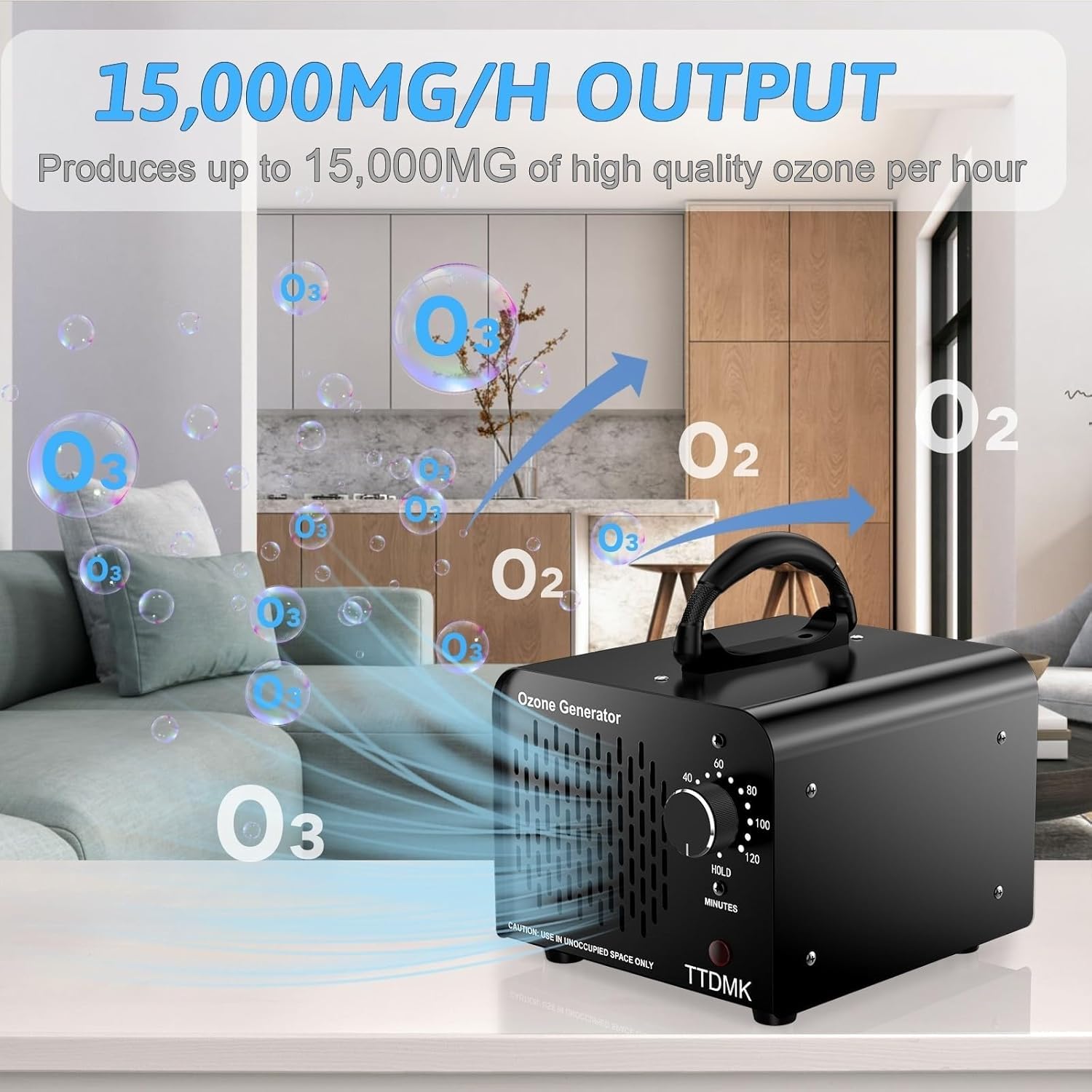 Ozone Generator 15,000Mg/H, Commercial Ozone Machine Odor Removal, High Capacity Ozone Machine, Home Ozone Generator For Car, Ho