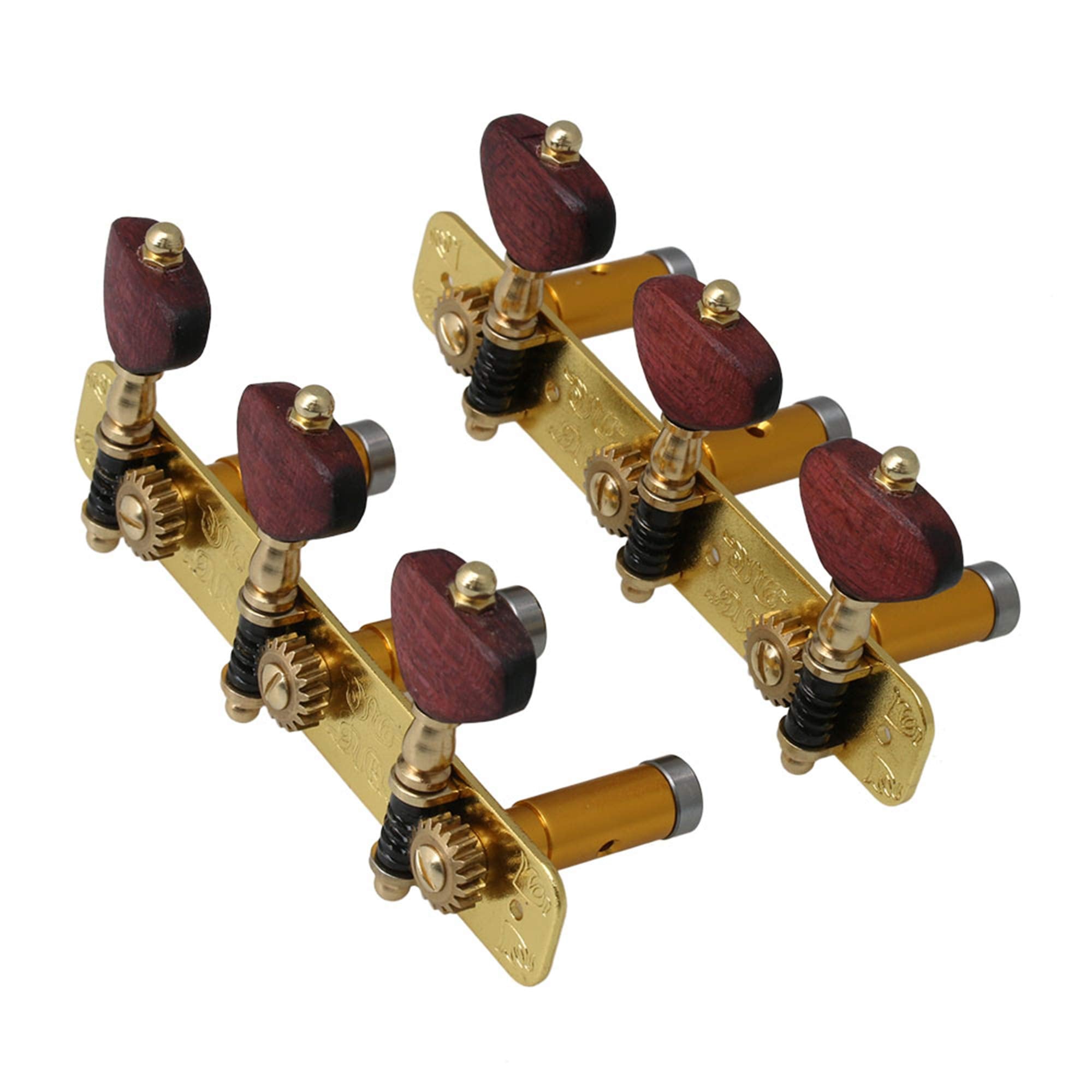 Yibuy 2Pcs Gold Plated Acoustic Classical Guitar Machine Heads Tuning Keys Peg Replacement Accessories