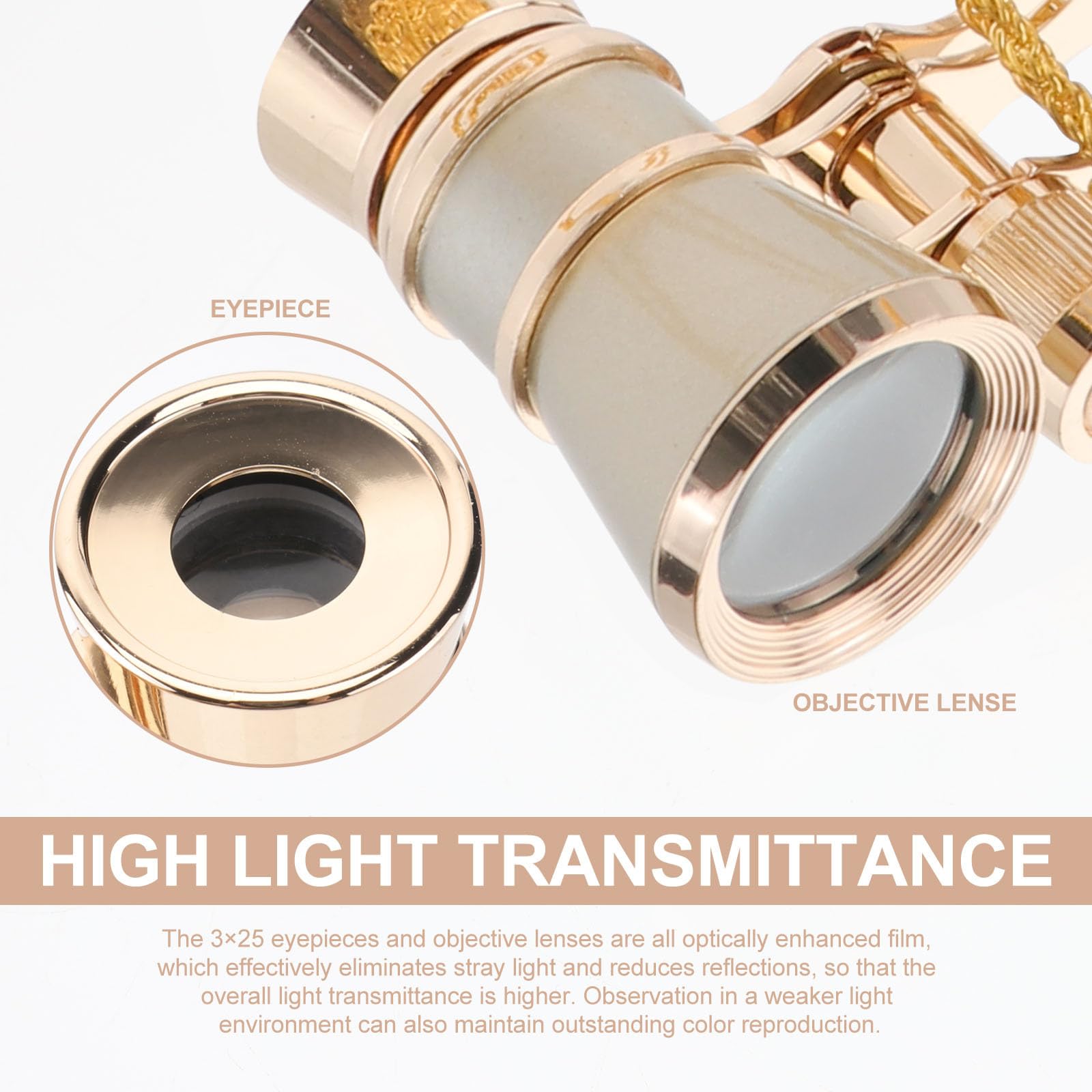 Ultechnovo Camera Tripods 3X25 Theater Glasses Opera Binocular Chain Binoculars Low  Light Night Vision High Definition Binocula