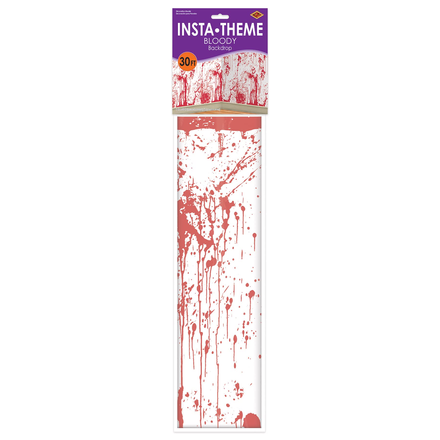 Beistle Bloody Wall Backdrop, 4 Feet By 30 Feet