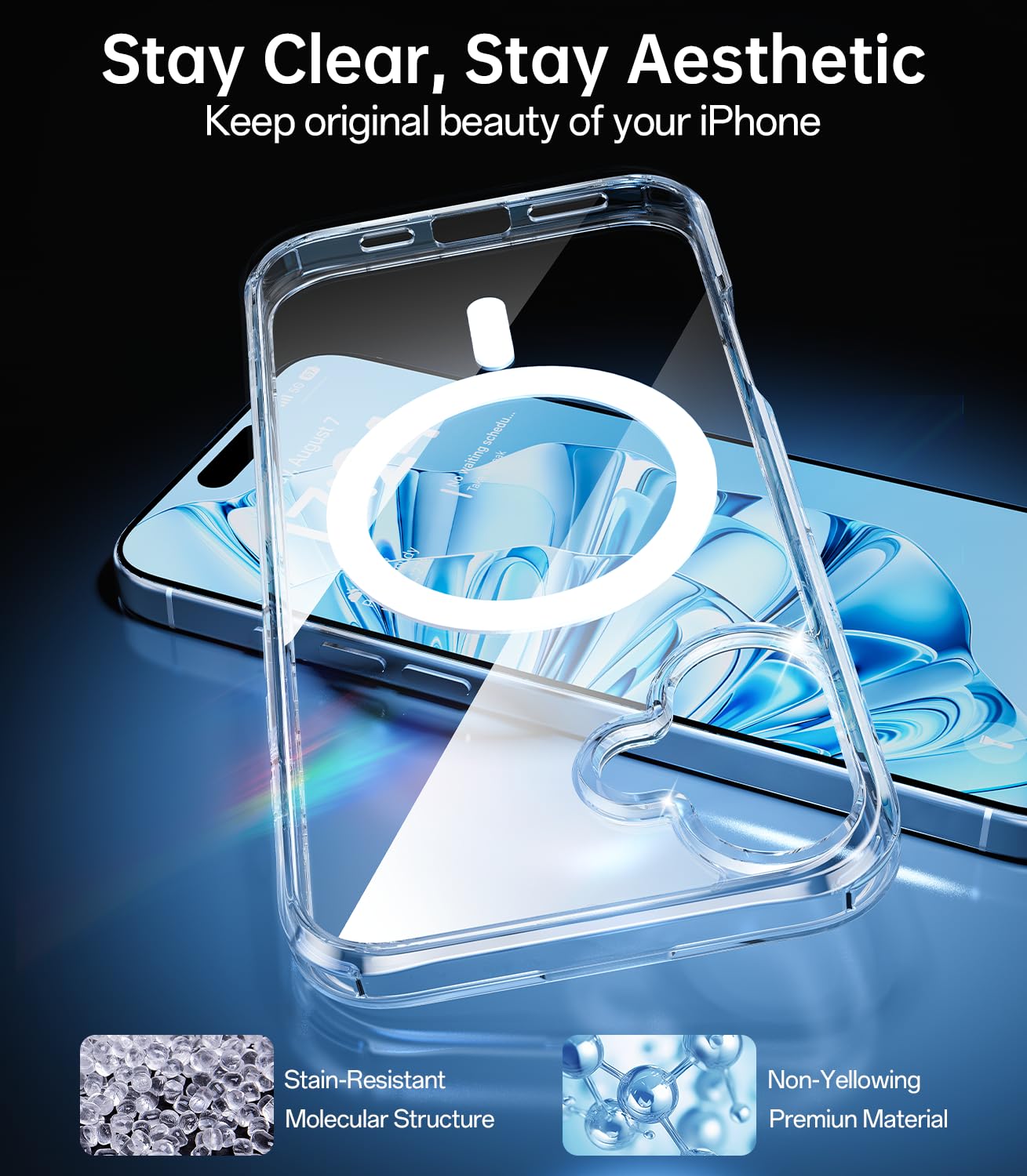 Meifigno Designed For Iphone 16 Plus Case, Compatible With Magsafe, Military Grade Protection, Hard Pc Back With Soft Edge, Shoc