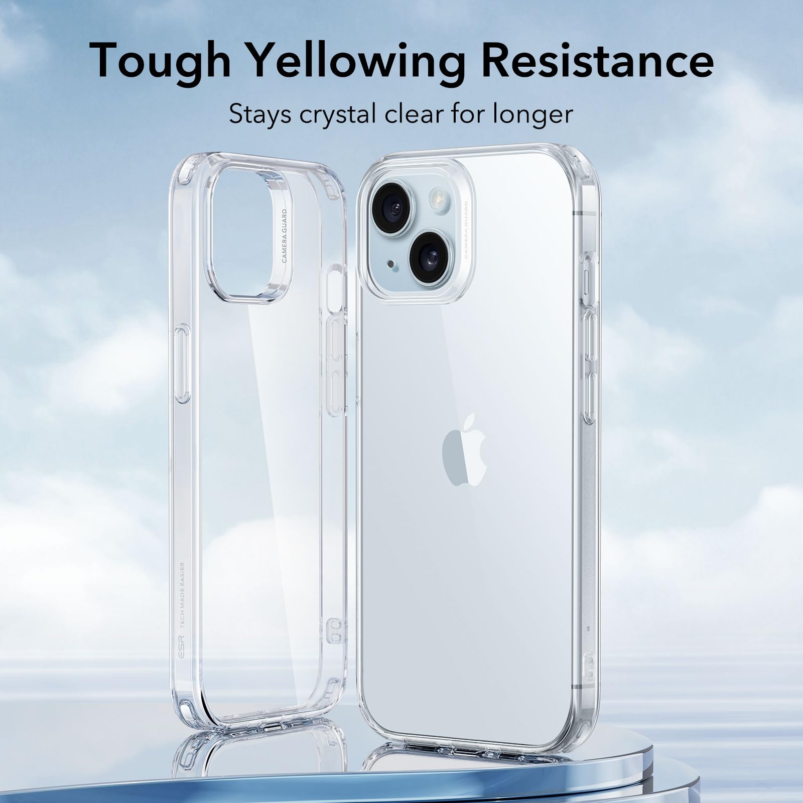 Esr Clear Case For Iphone 15 Plus Case, Shockproof Thin Cover, Yellowing Resistant Slim Transparent Tpu Phone Case, Zero Series,