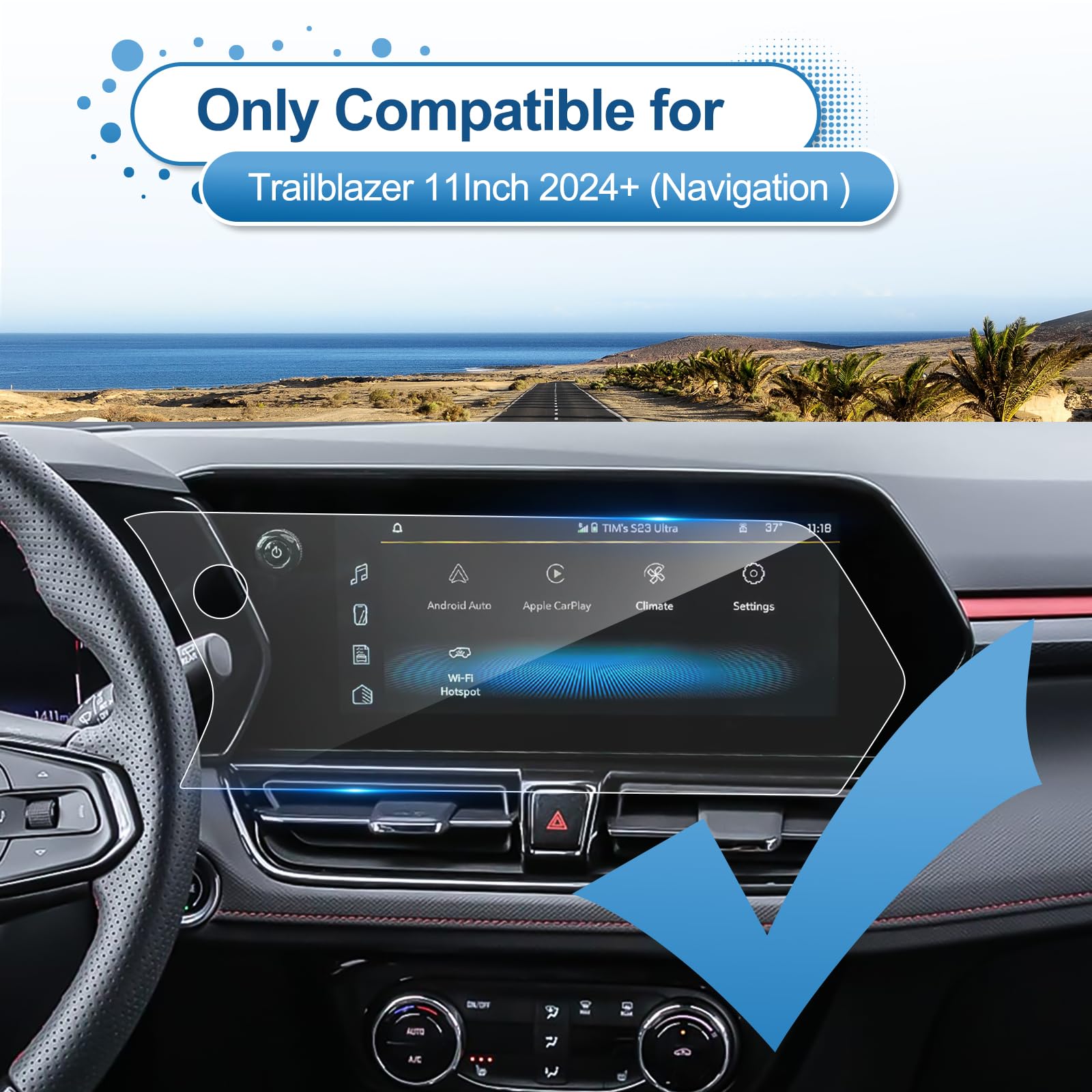 Coleya 2024 2025 Chevy Trailblazer Screen Protector For Chevrolet Trailblazer (Lt/Ls/Activ/Rs) 11 Inch Touch Screen, 9H Tempered