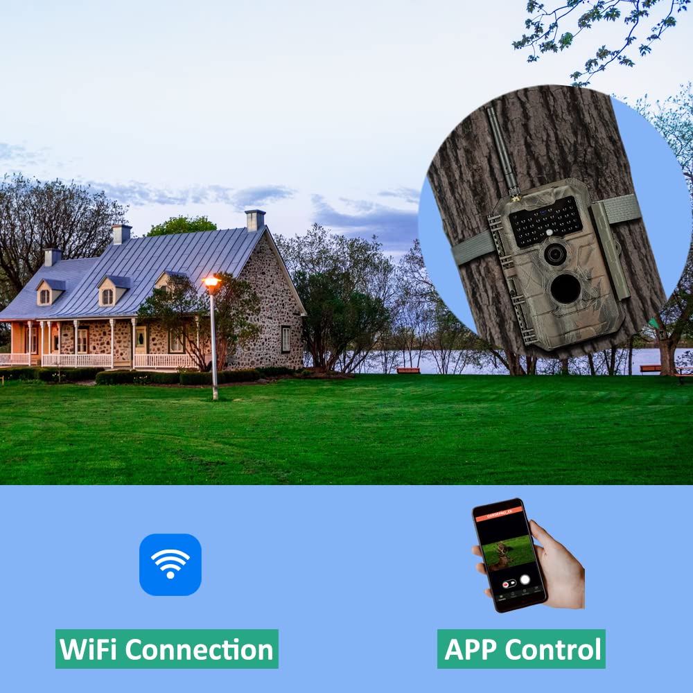 Gardepro E6 Trail Camera Wifi 32Mp 1296P Game Camera With No Glow Night Vision Motion Activated Waterproof For Wildlife Deer Sco