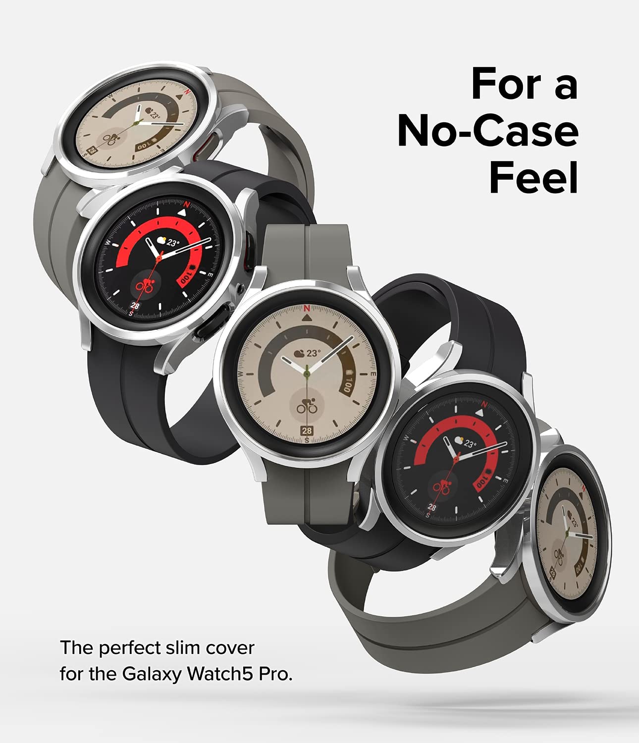 Ringke Slim [Anti Yellowing Material / 2 Pack] Compatible With Samsung Galaxy Watch 5 Pro 45Mm Case For Minimalist Yet Sturdy, S