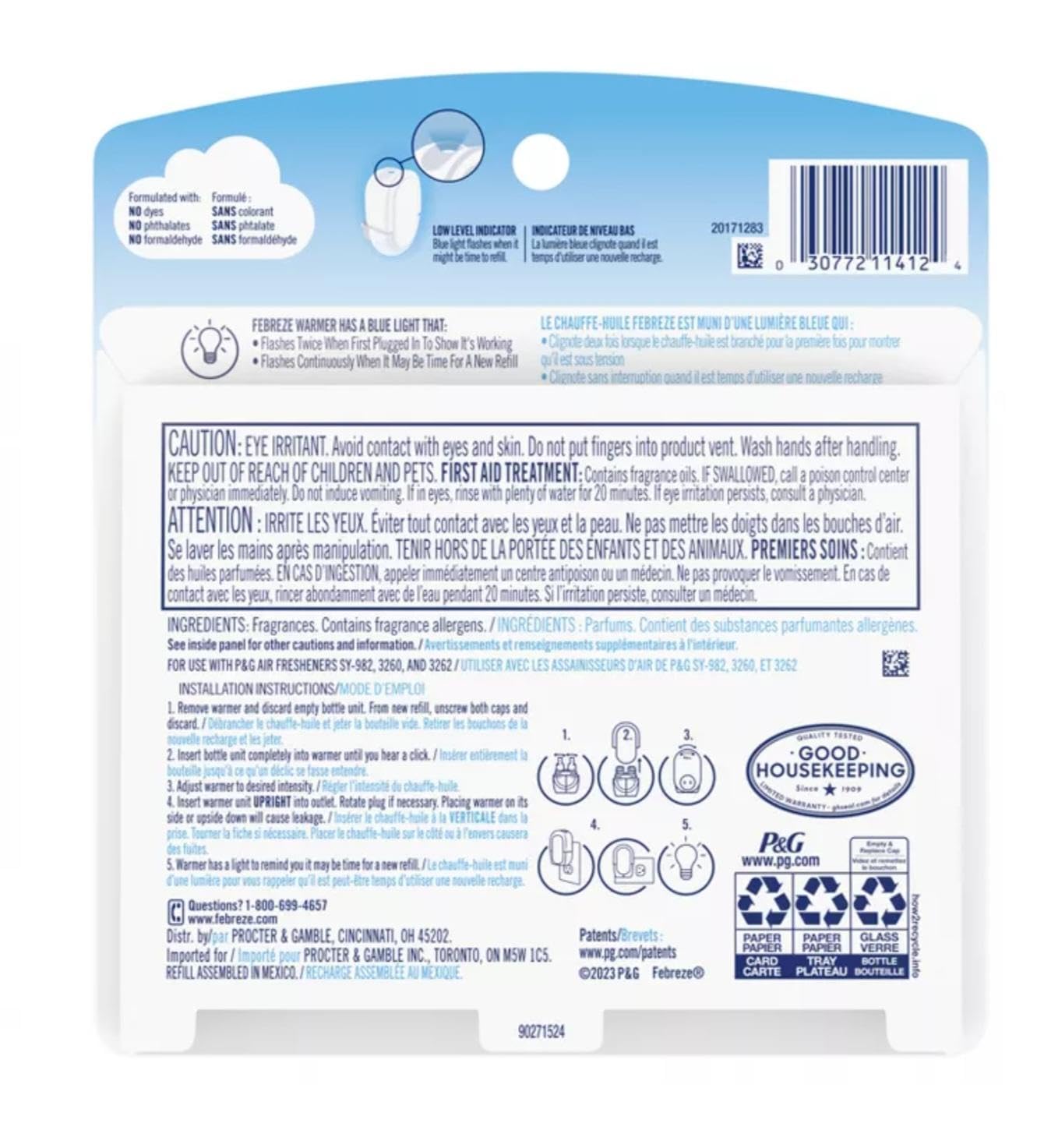 Febreze Origins Fade Defy Plug Air Freshener & Odor Eliminator, Ocean, (1) .87 Fl. Oz. Oil Refill