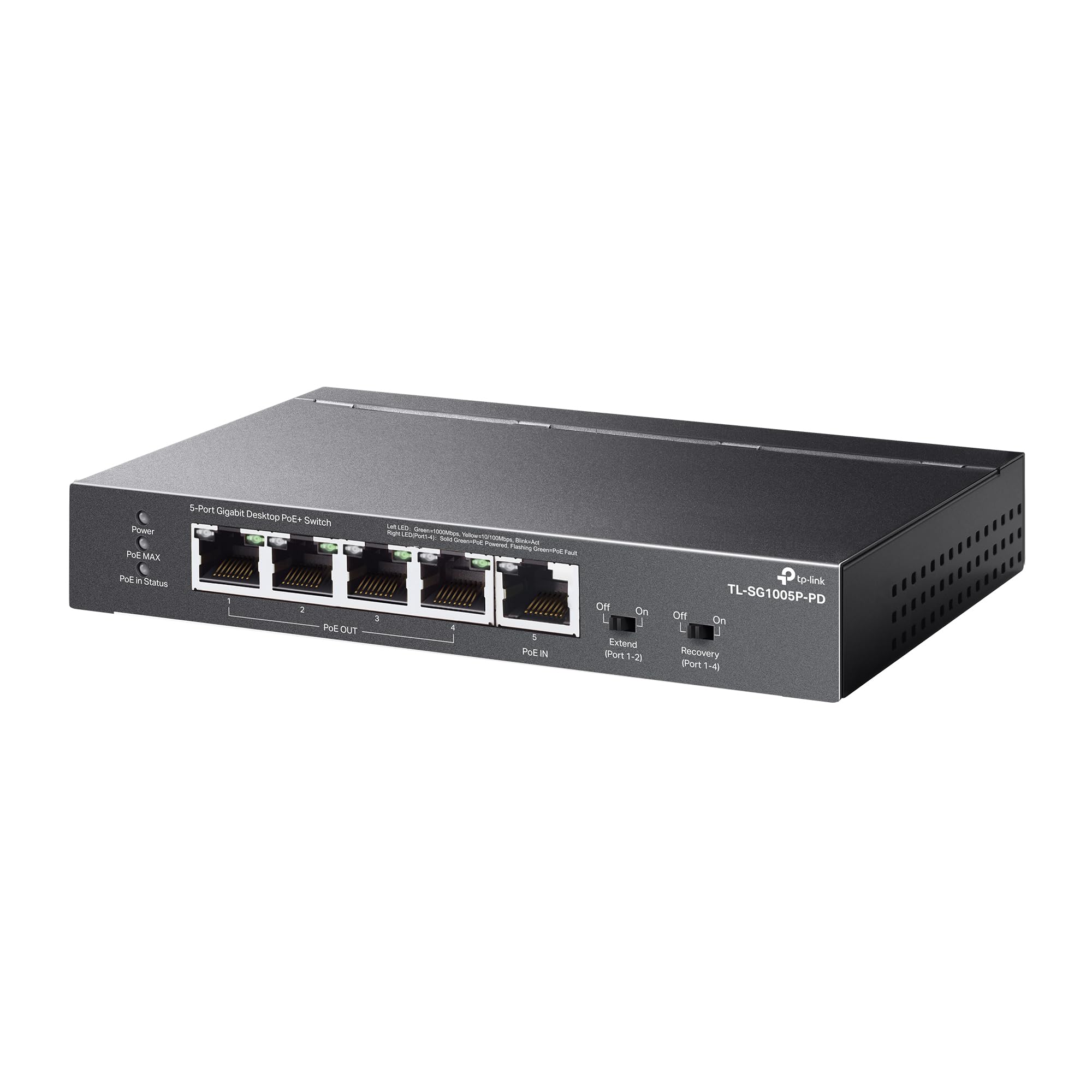 Tp Link Tl Sg1005P Pd | 5 Port Poe Passthrough Gigabit Ethernet Switch | 1 Poe++ In@90W, 4 Poe+ Output Up To 66W | Plug & Play |