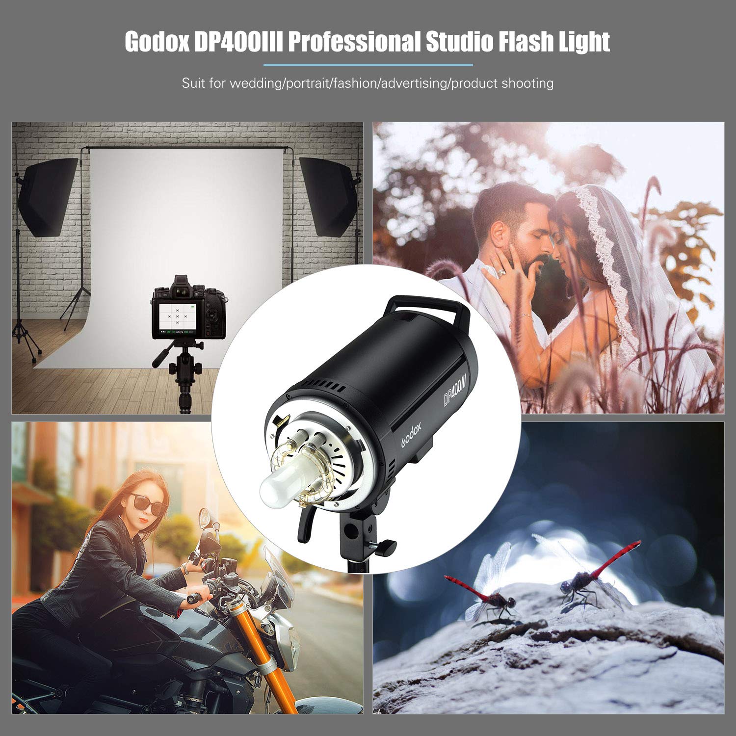 Godox Dp400Iii Studio Flash Light 400Ws 2.4G Wireless X System Strobe Lighting With Bowens Mount 5600K Color Temperature Photogr