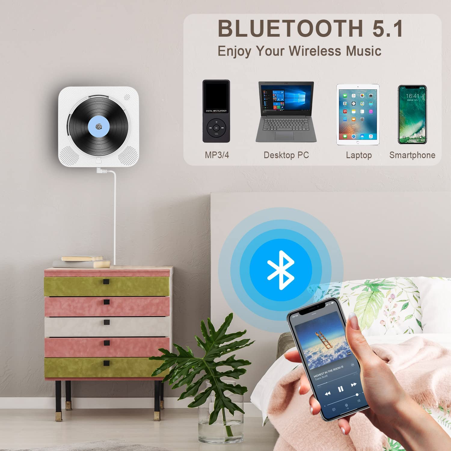 Austepax Cd Player Portable With Bluetooth Portable Cd Player With Speakers Small Cd Player Portable With Remote Control Portabl