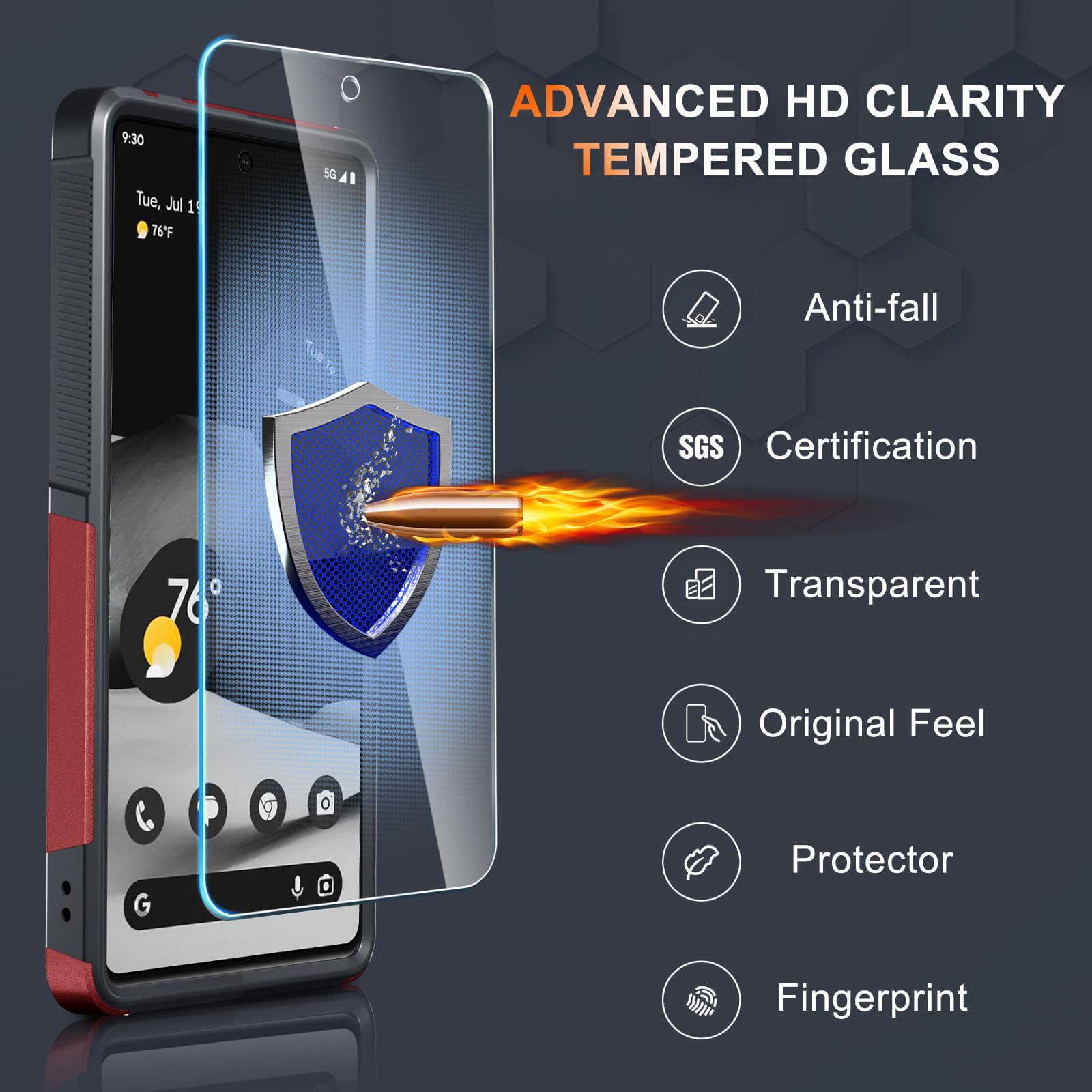 Rmocr Case For Google Pixel 8 Pro, Full Body Heavy Duty Rugged Shockproof Protective Phone Cover With Wrist Lanyard Strap, Tempe