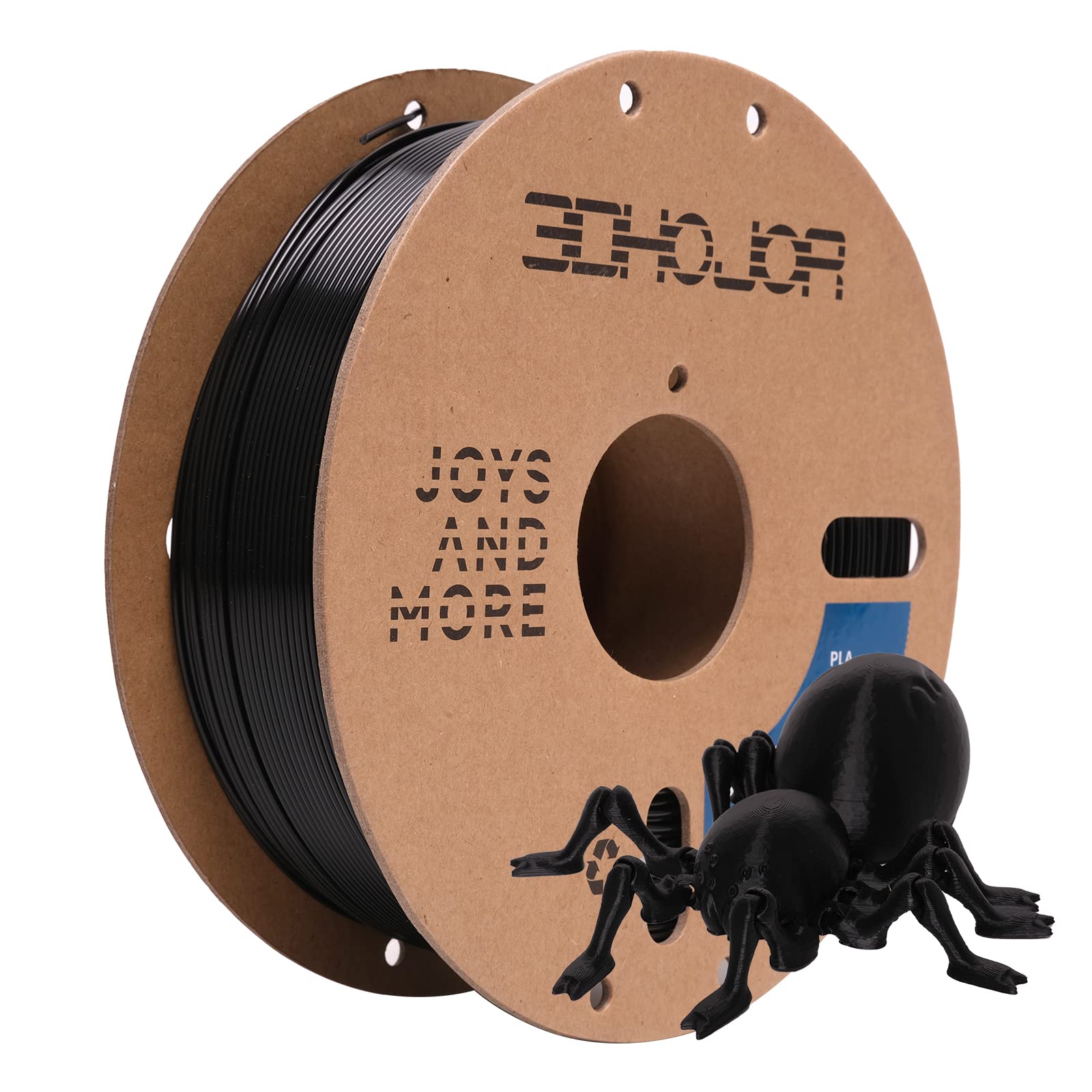 3Dhojor Pla Filament 1.75Mm Black,3D Printing Filament,1Kg Cardboard Spool (2.2Lbs), Fit Most Fdm 3D Printer,Dimensional Accurac