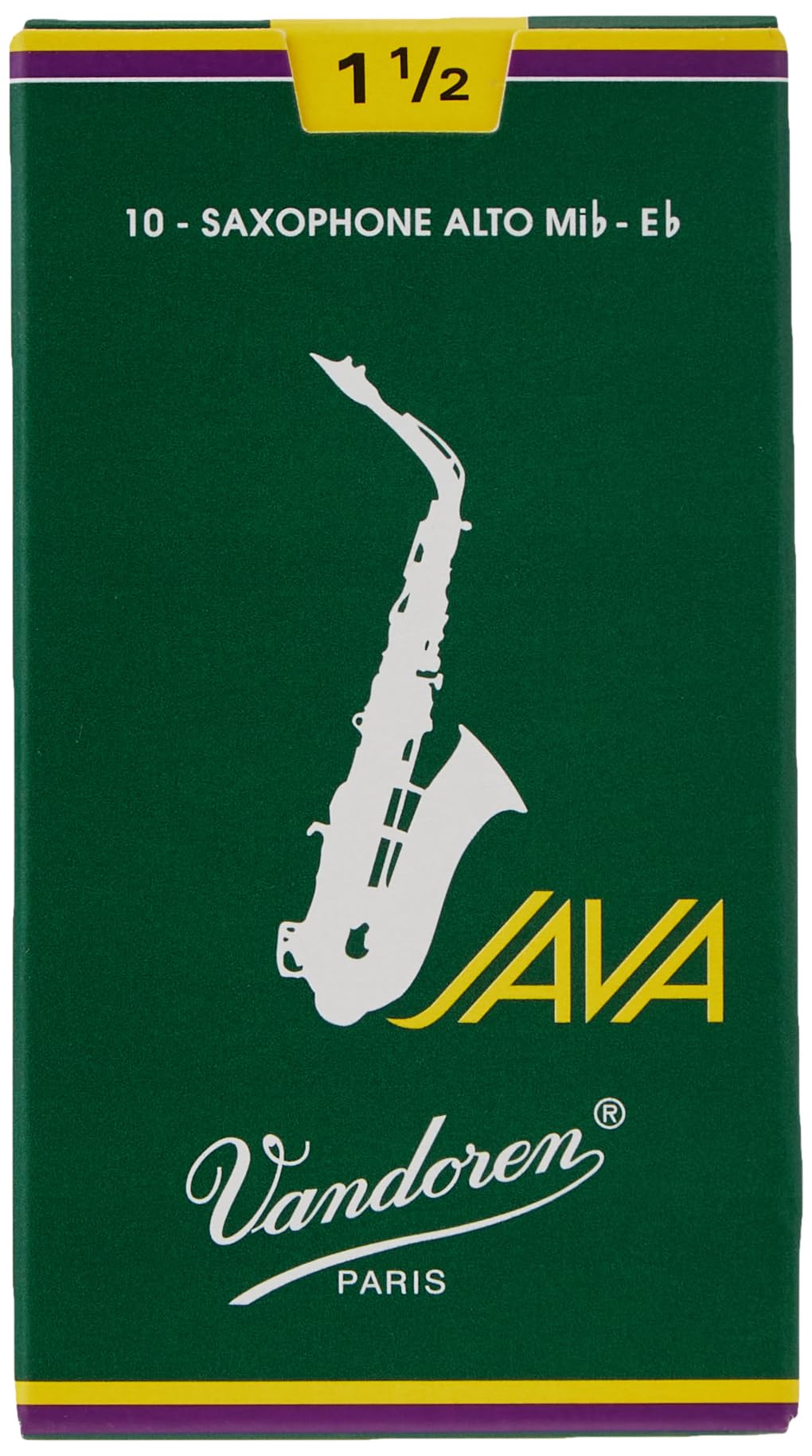 Vandoren Sr2615 Alto Sax Java Reeds Strength 1.5; Box Of 10
