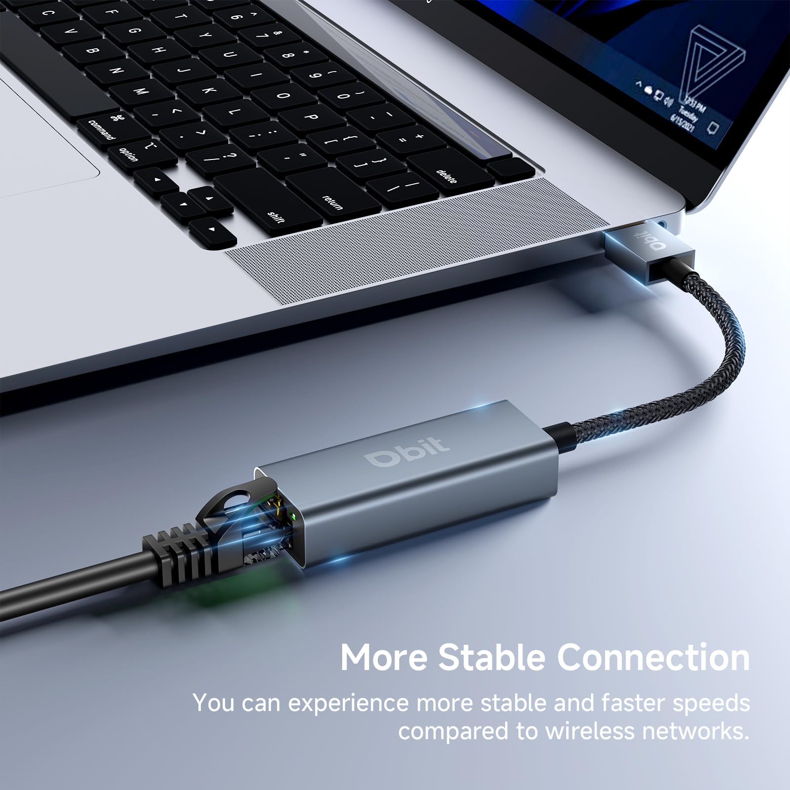 Dbit Usb To Ethernet Adapter, Driver Free Usb 3.0 To Gigabit Ethernet Lan Network Adapter, Rj45 Internet Adapter Compatible With