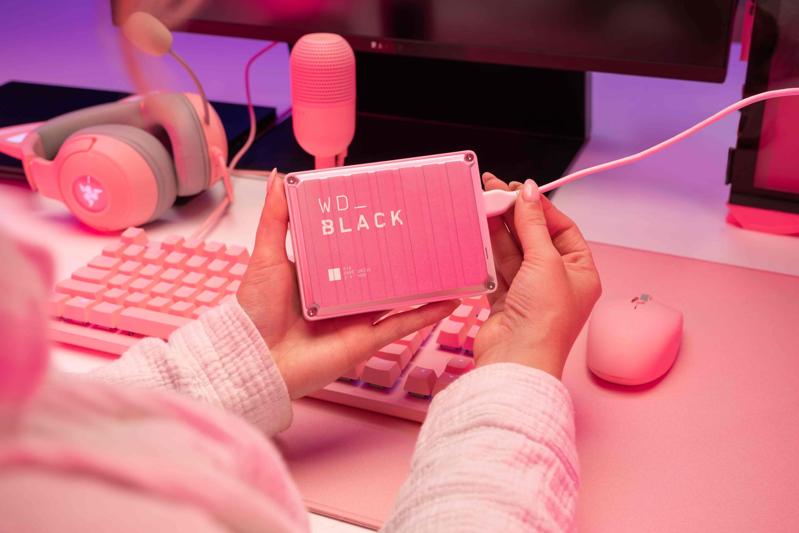 Wd_Black 4Tb Pink P10 Game Drive Portable External Hard Drive Hdd, Works With Playstation, Xbox, & Pc   Wdbz7D0040Bpk Wesn