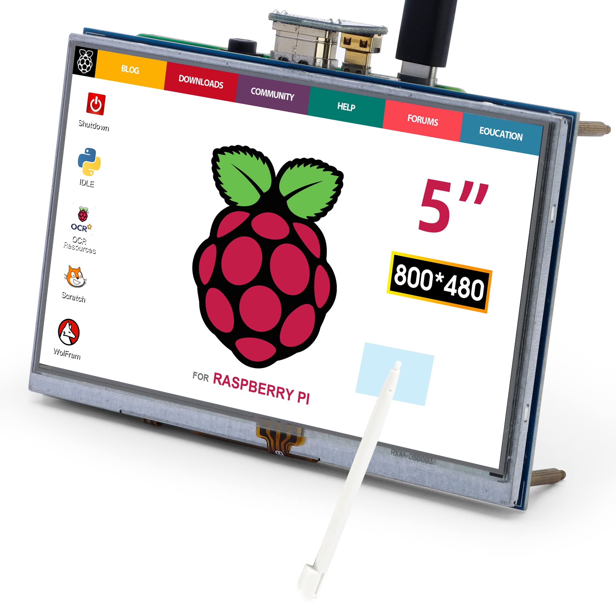 Elecrow 5 Inch Touchscreen For Raspberry Pi Screen 800X480 Tft Lcd Screen Monitor Compatible With Raspberry Pi 4 3B+ Black Banan