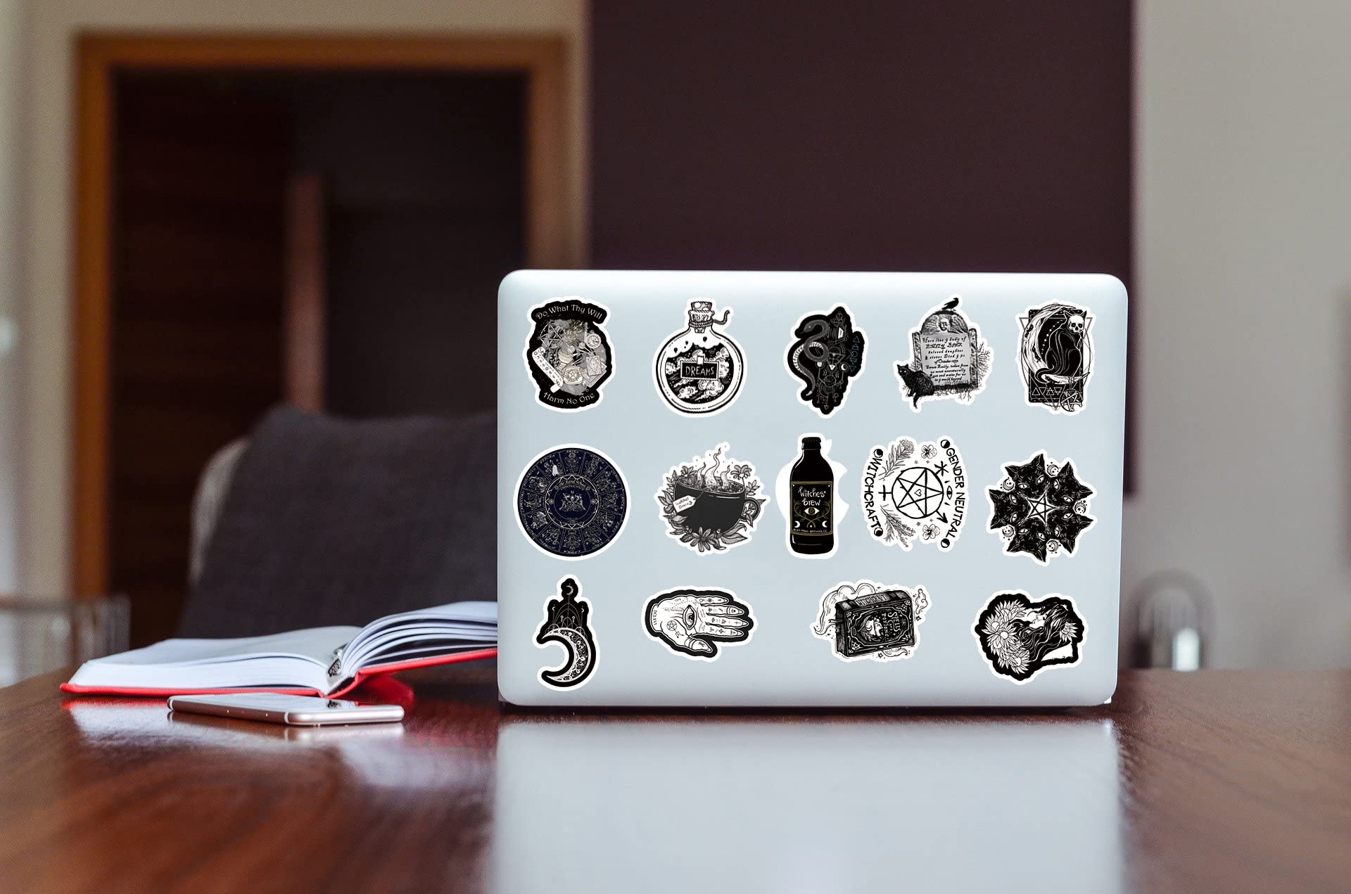 53Pcs Witchcraft Stickers Pack, Witch Witchy Wicca Aesthetic Waterproof Vinyl Stickers For Water Bottle,Skateboard,Laptop,Phone,