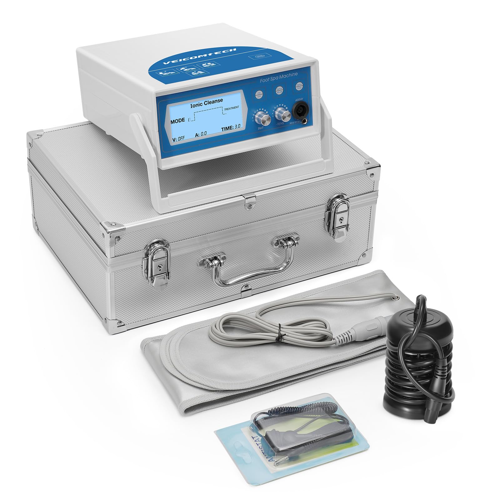 veicomtech Upgrade Ionic Foot Bath Detox Machine, 3 in1 Detox Foot SPA System with Wrist Strap, Far Infrared Waistbelt, Array an