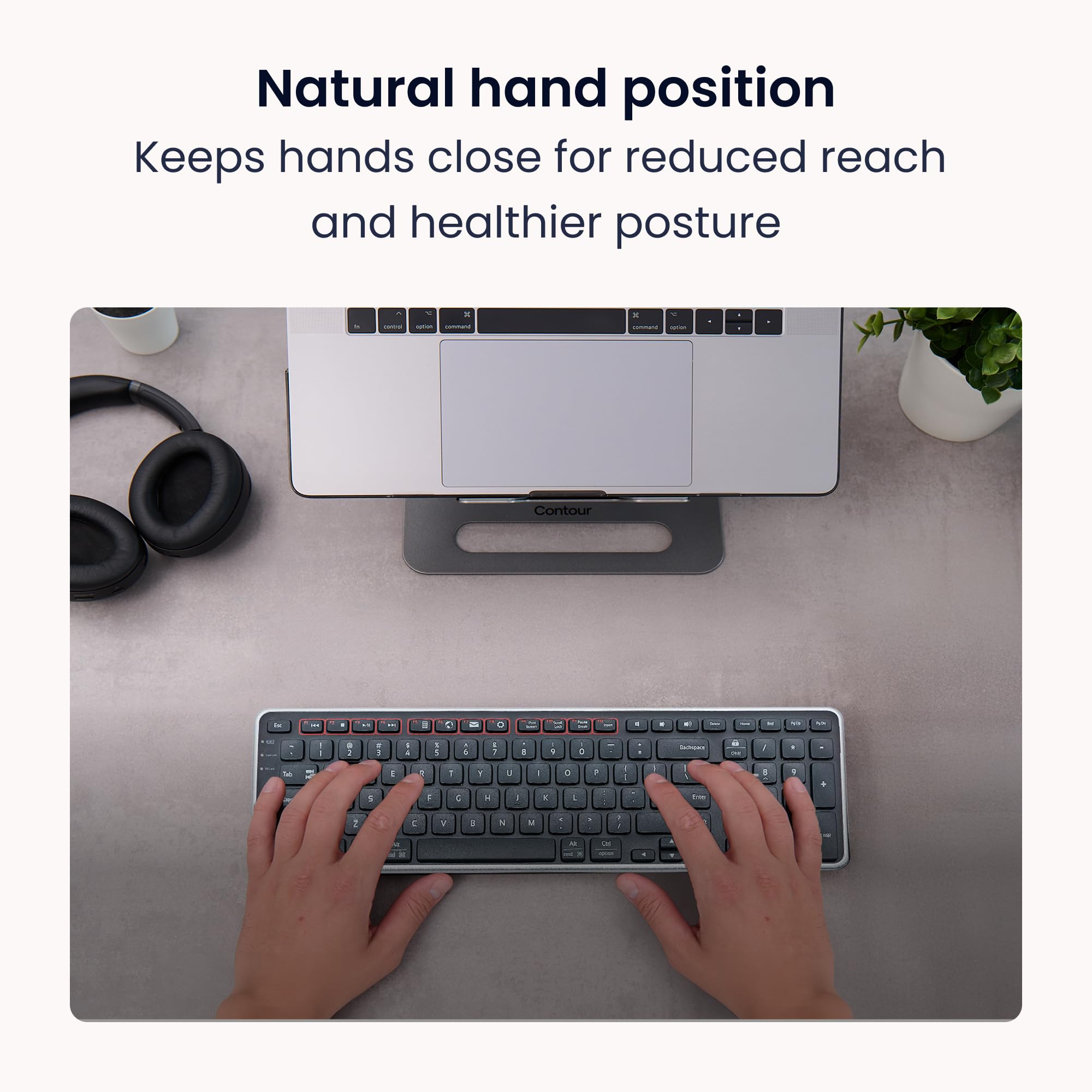 Contour Design Wireless Balance Keyboard: Designed For Rollermouse And Slidermouse - Compact Size, Adjustable Tilt To Support Wr