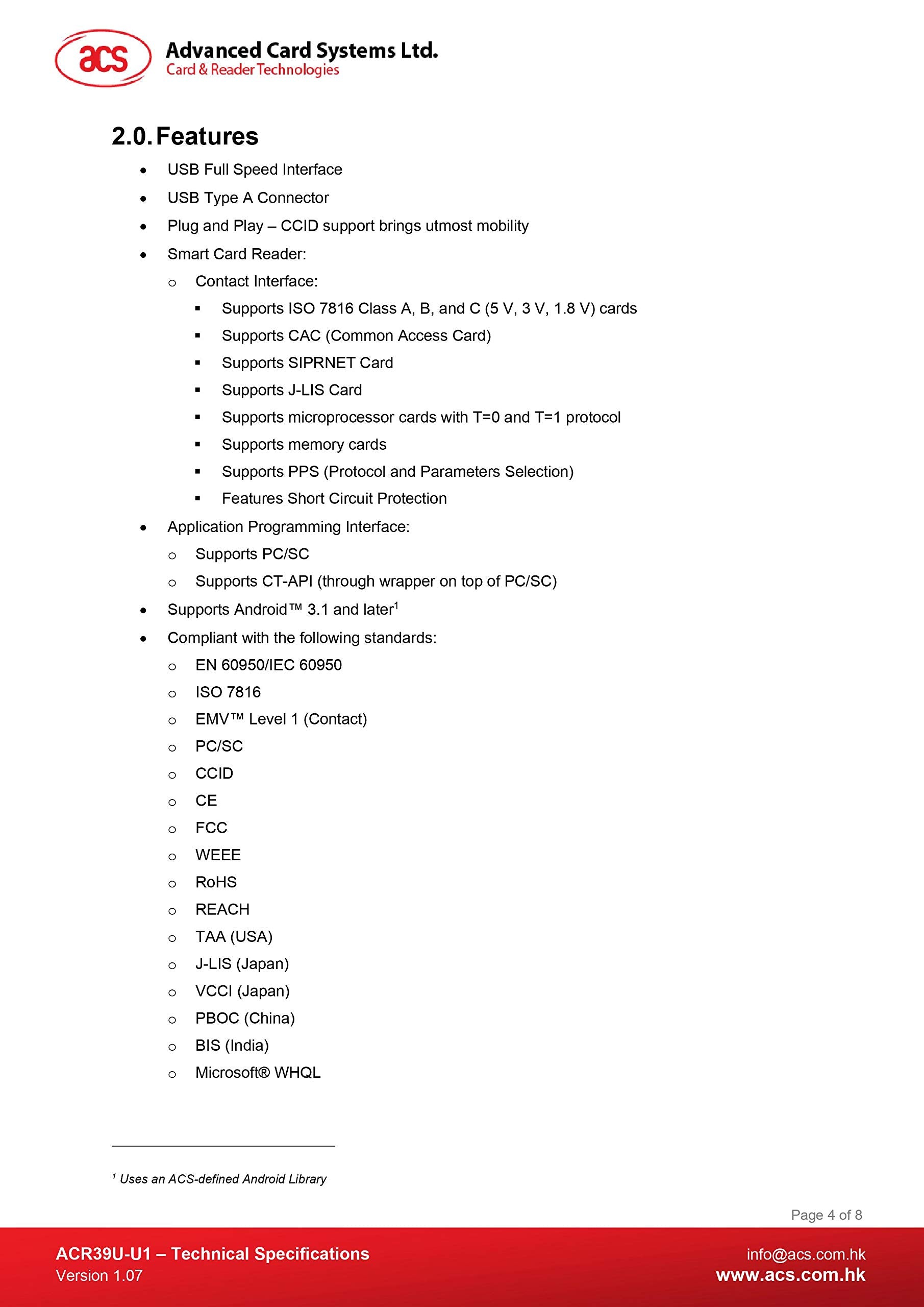 SCB Solutions USB Smart Card Reader ACR39U - Compact, Black, High-Speed Connectivity for Secure Transactions