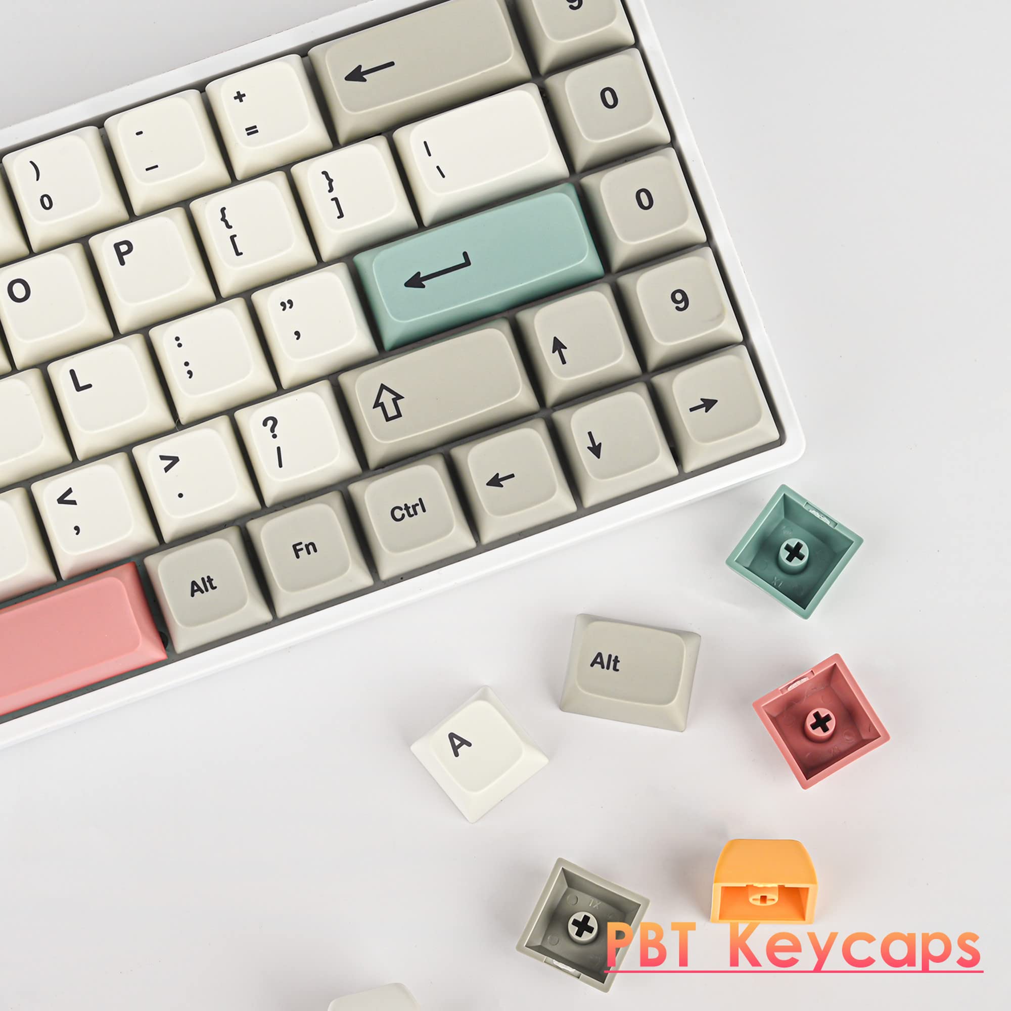 Pbt Keycaps 60 Percent Dye Sub Xda 134 Retro Keycap Set For Cherry Mx Gateron Kailh Switches Gaming Mechanical Keyboard (Retro 9