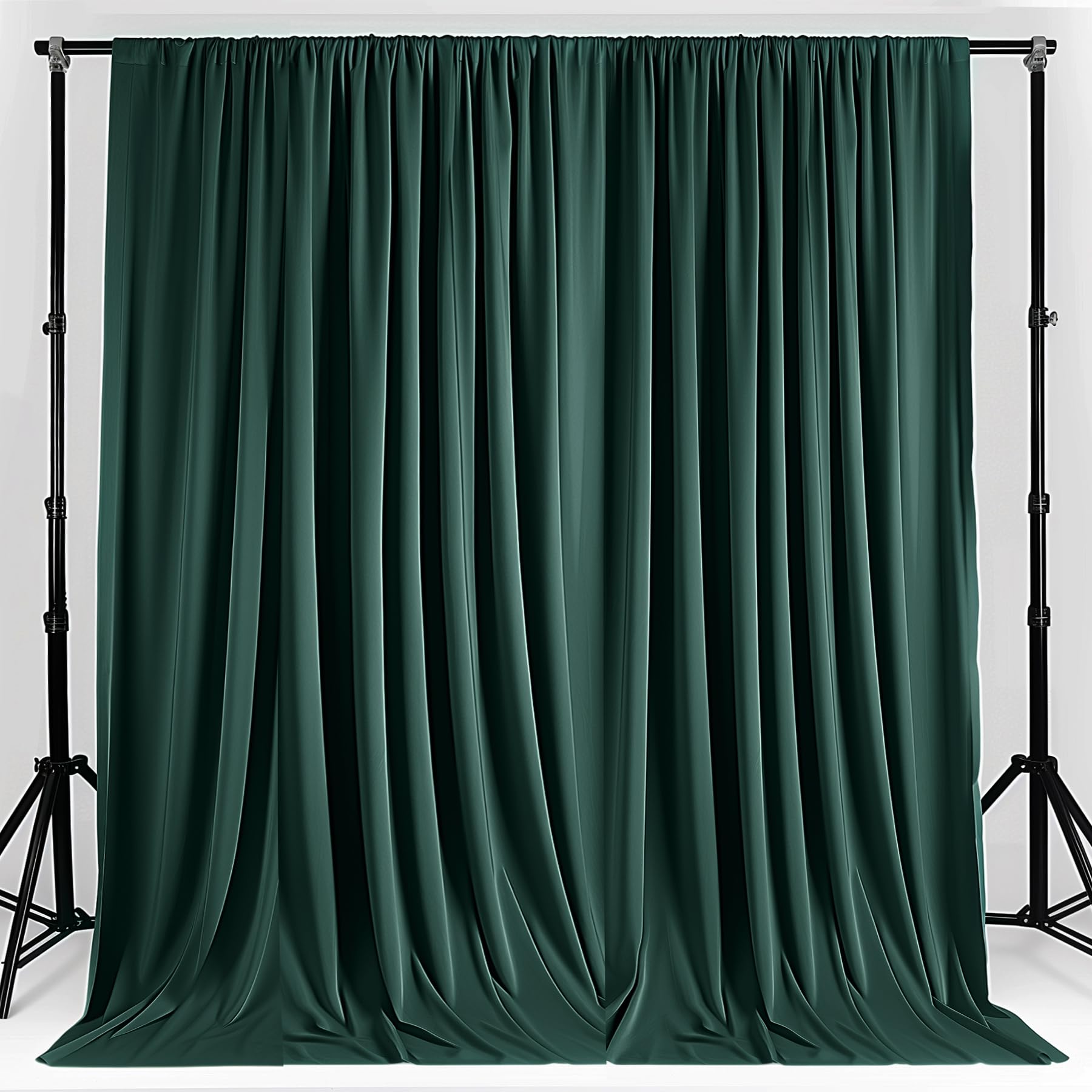 10X10Ft Blackish Green Backdrop Curtain For Wedding Parties Baby Shower Curtain Backdrop For Birthday Party Background Decoratio