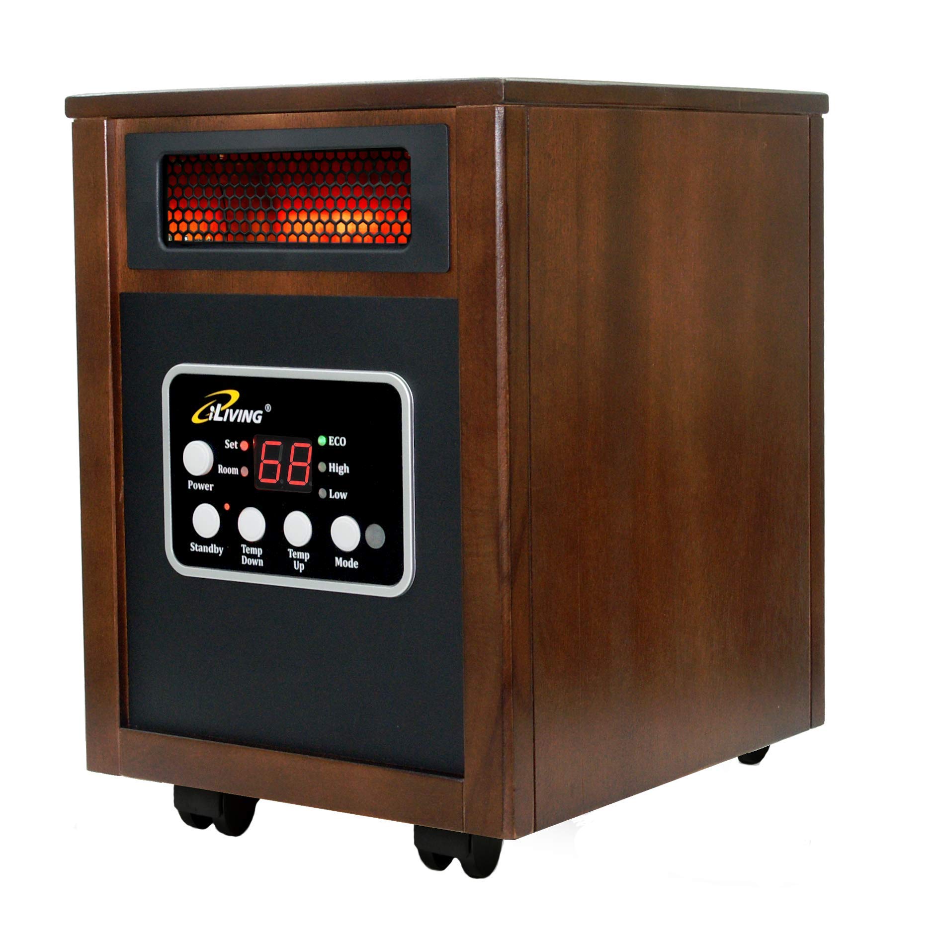 Iliving Ilg 918W Indoor Electric Space Infrared Heater, One, Dark Walnut