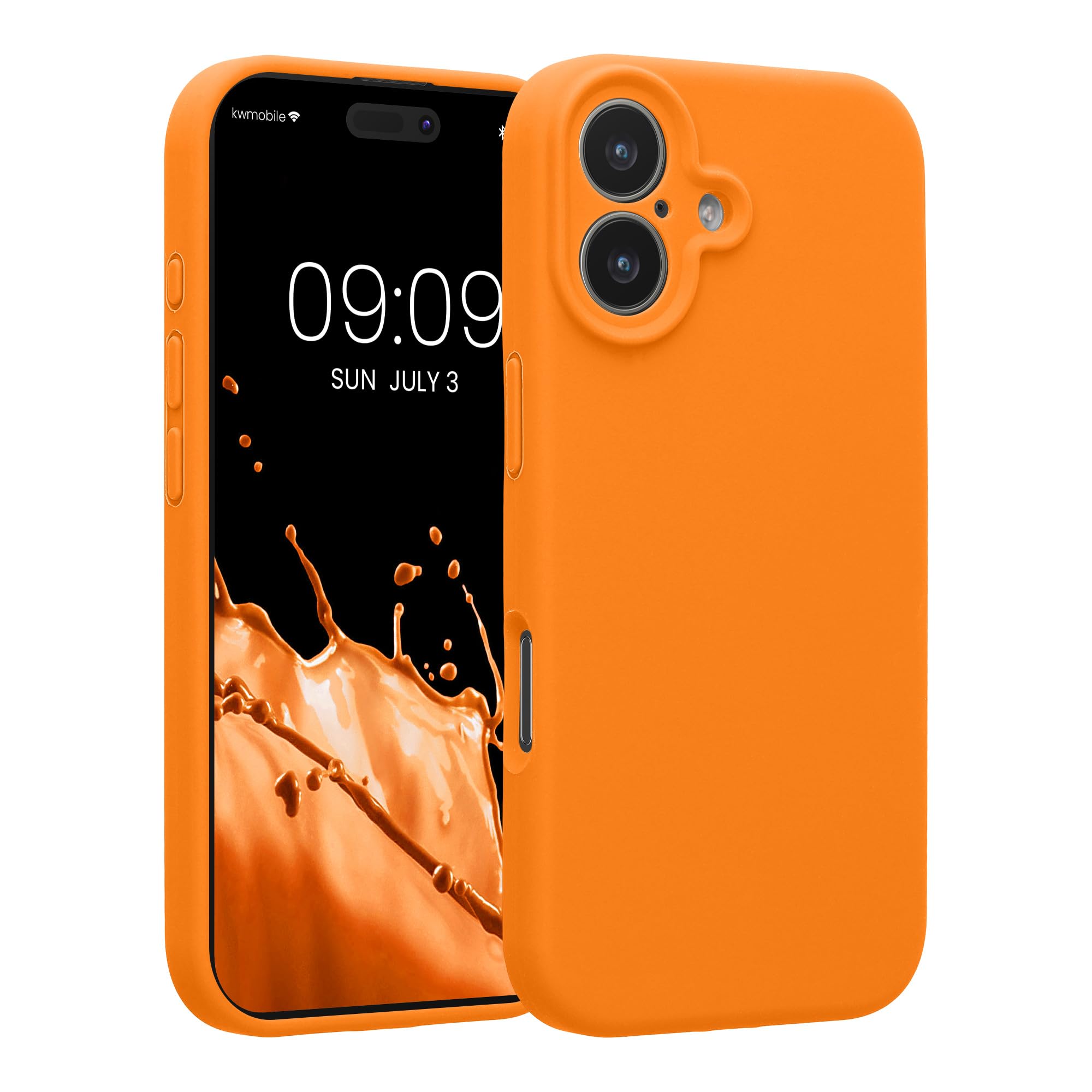 kwmobile Case Compatible with Apple iPhone 17 Case - Slim TPU Silicone Phone Cover - Soft Touch Finish - Fruity Orange