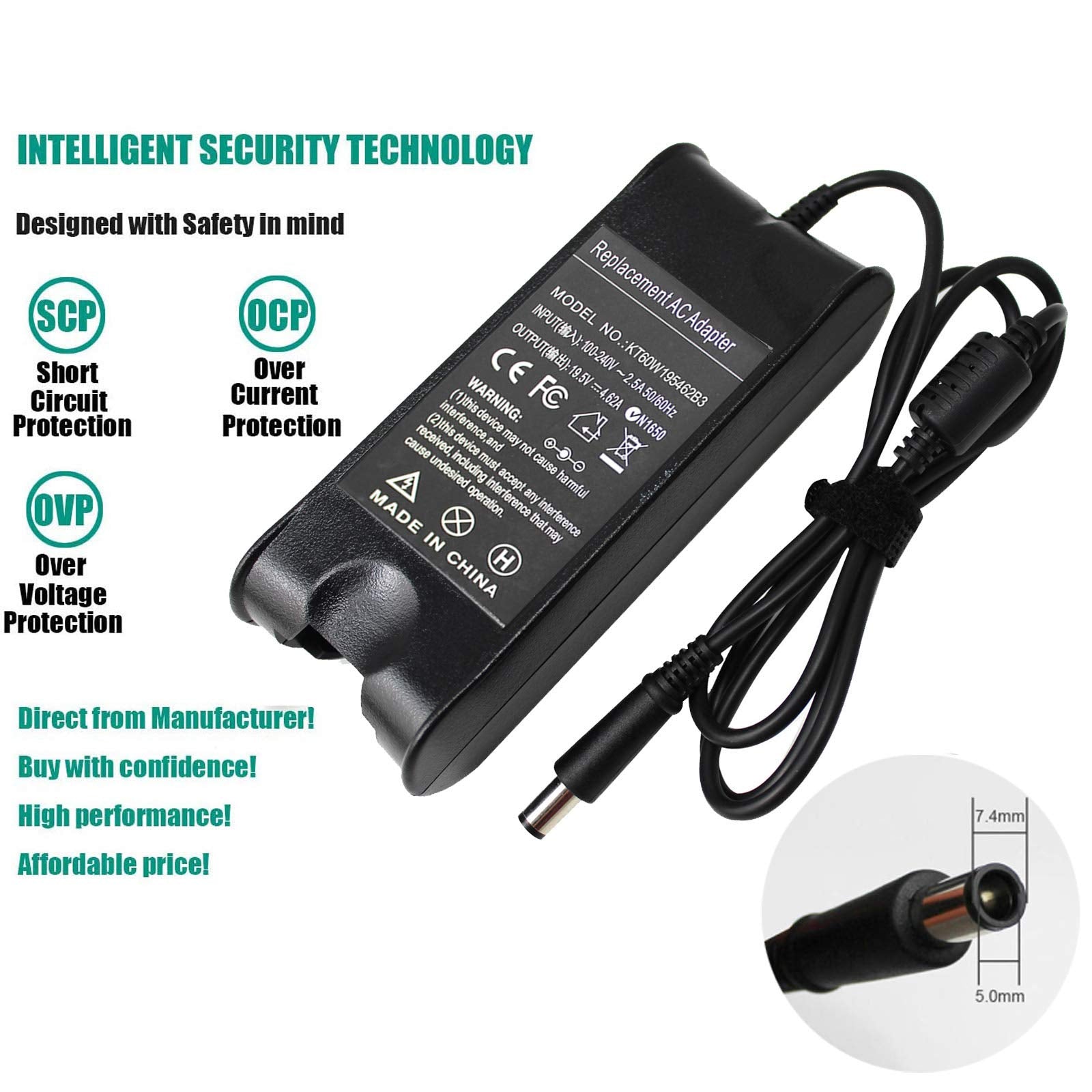 90W Ac Adapter Charger For Dell Studio 1440 1555 1558 1569 1640 1645 1737 1747 1745 1749 Inspiron 14 15 17 14R 15R 17R 8500 1520 1525 1570 1564 1750 Fa90Pe1 00 Pa 3E Pa 1900 0202 Adp 65Jb