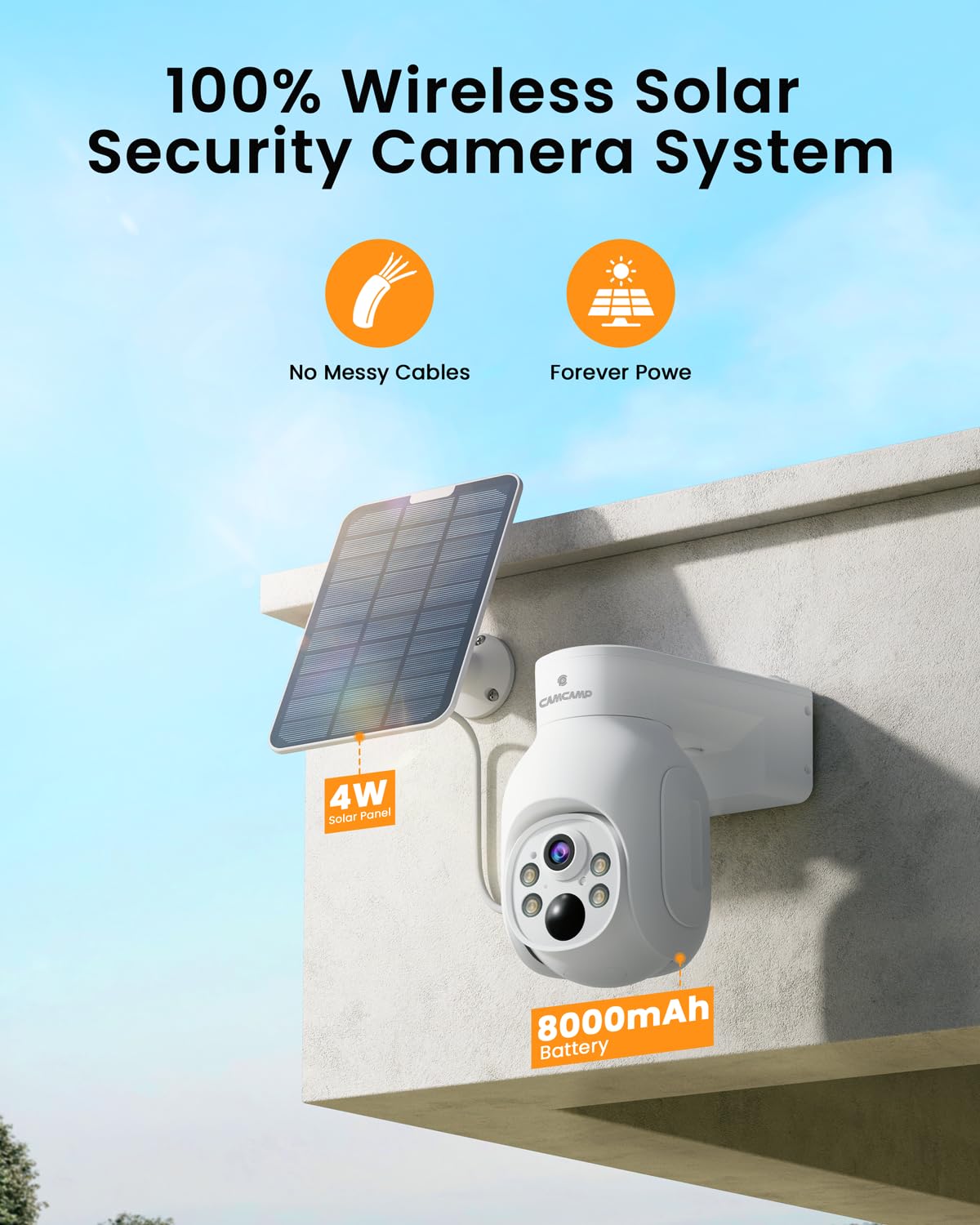 Wireless Solar Home Security System With 10Ch Nvr & 500Gb Hdd, 0 Monthly Fee, 6Pcs 2K Solar Security Camera Outdoor, Forever Pow