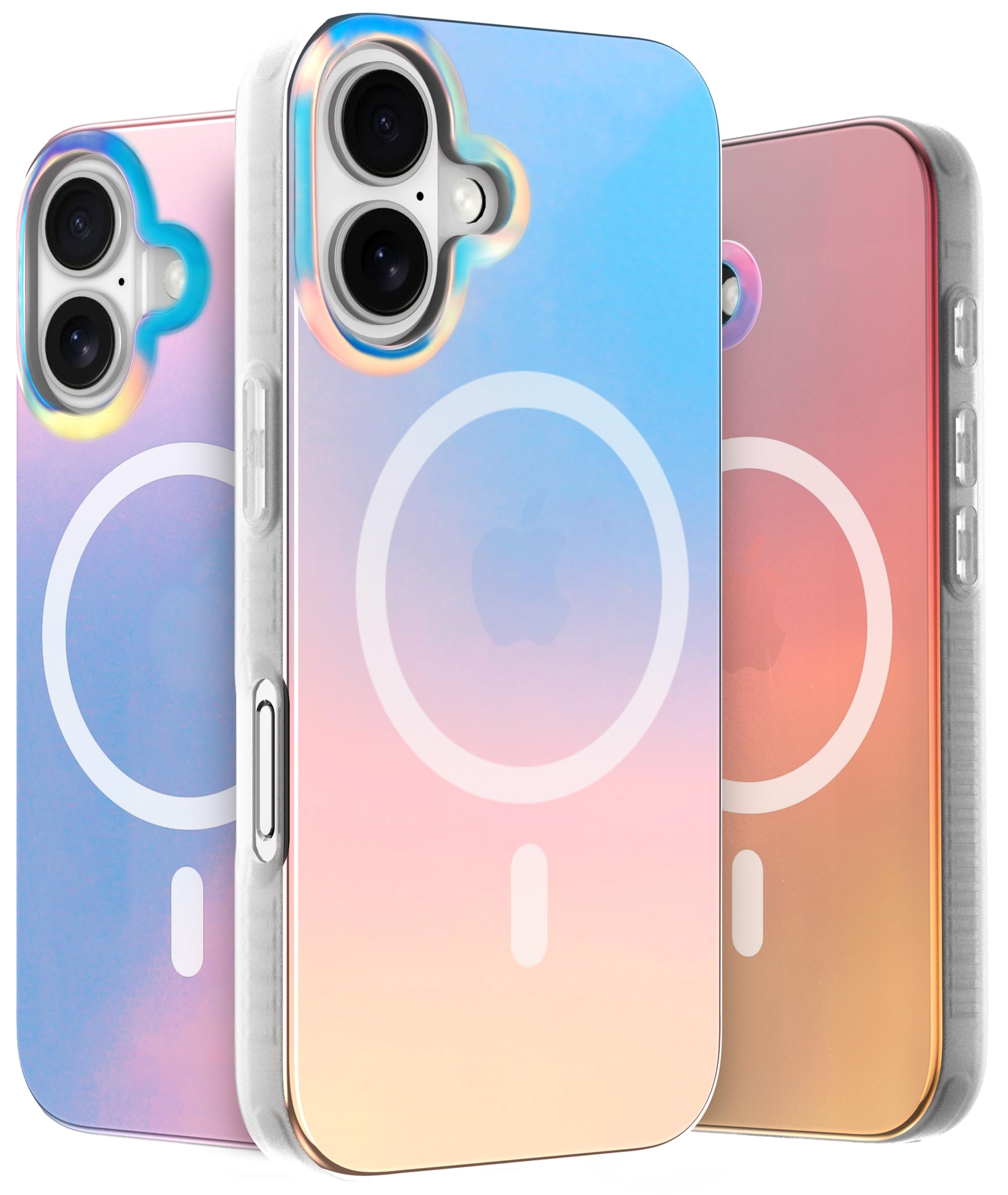 Lonli Hue   Iphone 16 Magnetic Case [Compatible With Magsafe]   Holographic Iridescent Phone Case   [360 Shock Absorbent Bumper]