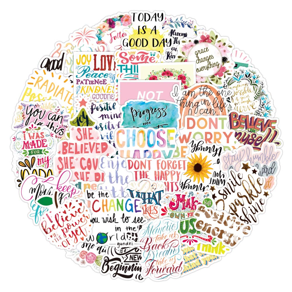 50 Pcs Inspirational Stickers Reward Motivational Decals For Teens Students Teachers Employees Water Bottle Laptop Vinyl Waterpr