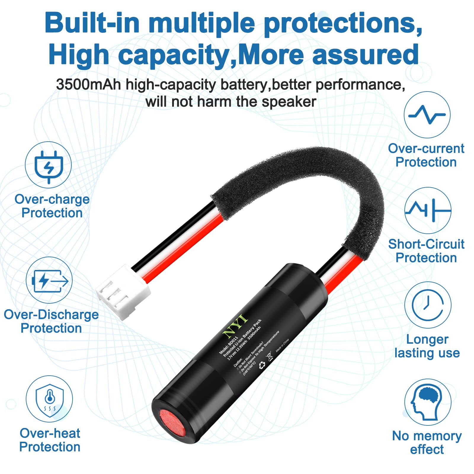 Nyi [Upgraded 3500Mah] Replacement Battery For Harman Kardon Onyx Studio 1/2/ 3/4 Speaker
