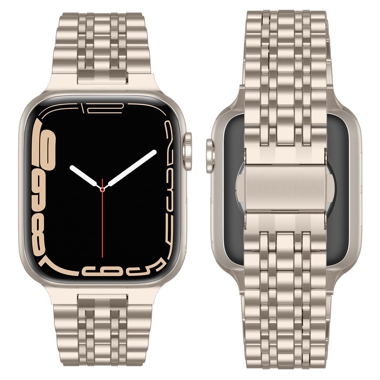 Anlinser Metal Bands Compatible With Apple Watch Band 45Mm 44Mm 42Mm For Women Men, Stainless Steel Replacement Strap Compatible