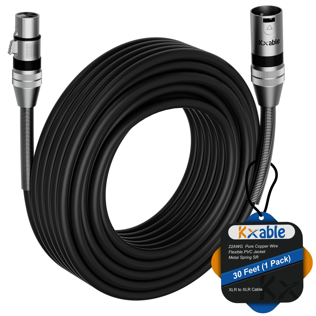 Xlr To Xlr Cable 30 Feet, Premium Xlr Microphone Cable, Long Heavy Duty 22Awg Ofc Xlr Male To Female Cord, 3 Pin Shielded Mic Sp