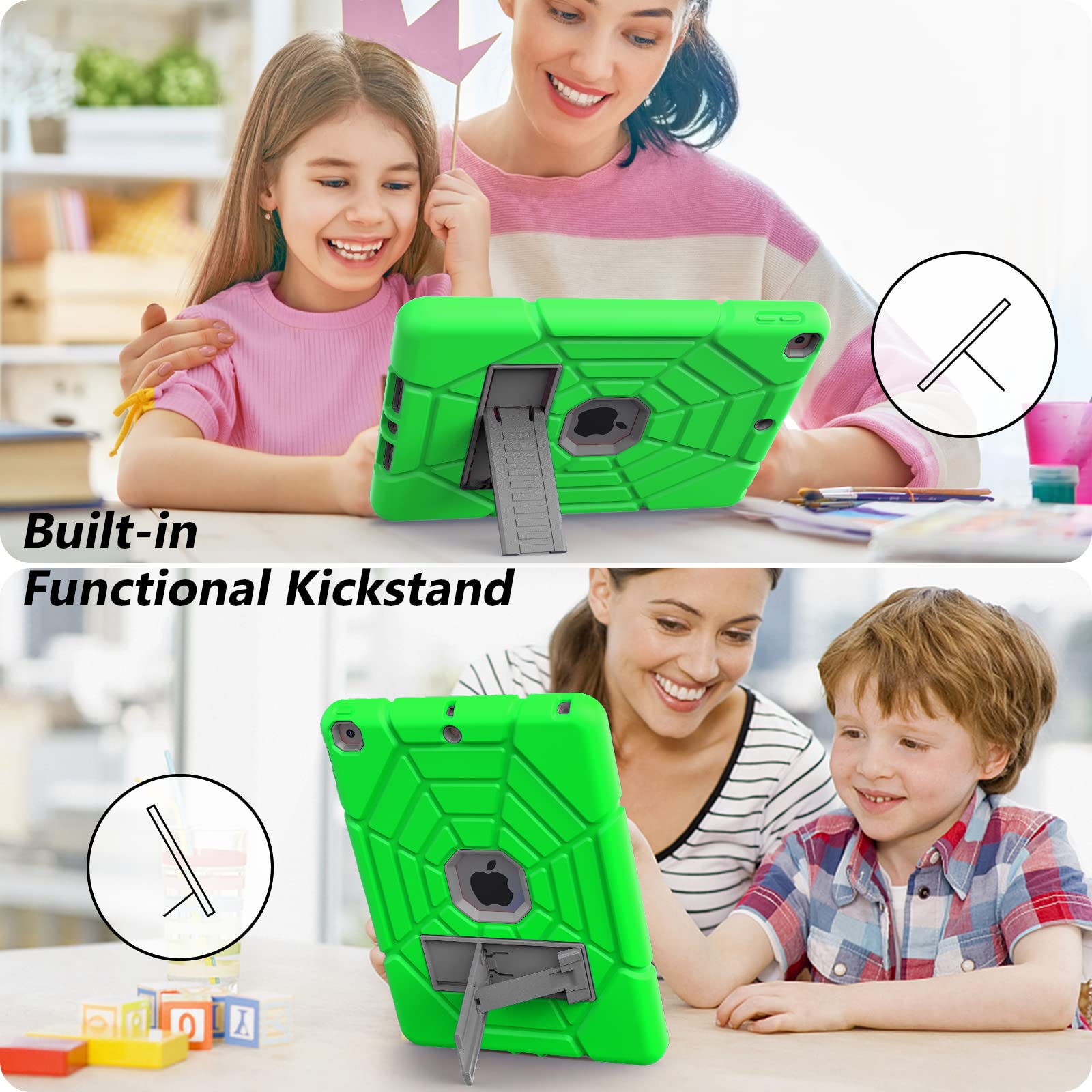 Grifobes For Ipad 9Th Generation Case, For Ipad 8Th/7Th Generation Case 2021/2020/2019, Heavy Duty Rugged Protective 10.2'' Cove